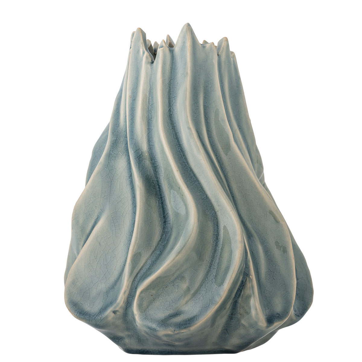 Dilara Vase, Blau, Steingut in Blue präsentiert im Onlineshop von KAQTU Design AG. Vase ist von Creative Collection