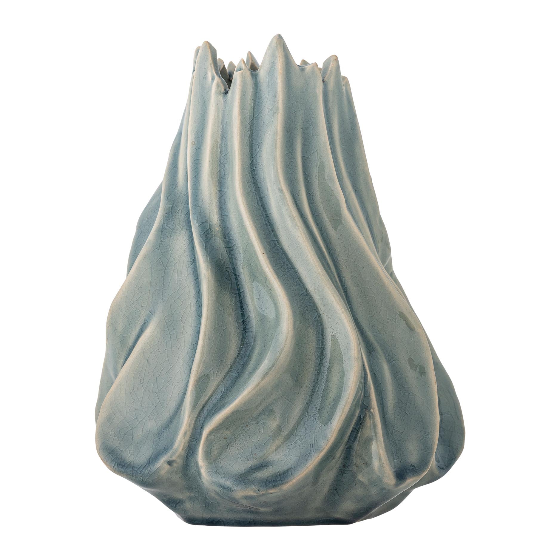 Dilara Vase, Blau, Steingut in Blue präsentiert im Onlineshop von KAQTU Design AG. Vase ist von Creative Collection
