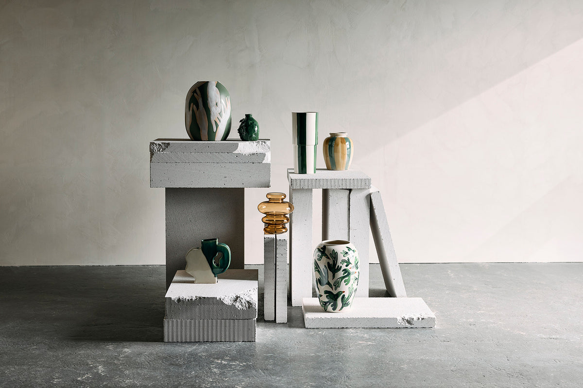 Kayn Vase, Gelb, Glas in Yellow präsentiert im Onlineshop von KAQTU Design AG. Vase ist von Bloomingville