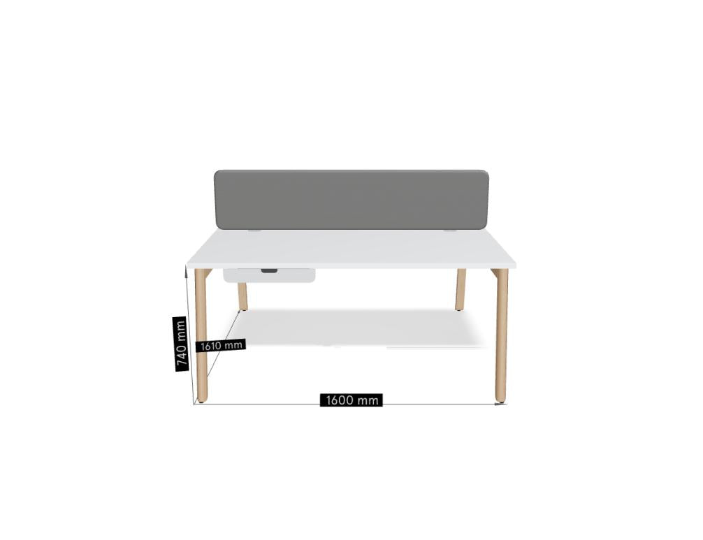 Ogi B Bench BOB340 - Doppelschreibtisch in Weiss Pastell präsentiert im Onlineshop von KAQTU Design AG. Schreibtisch ist von Mdd