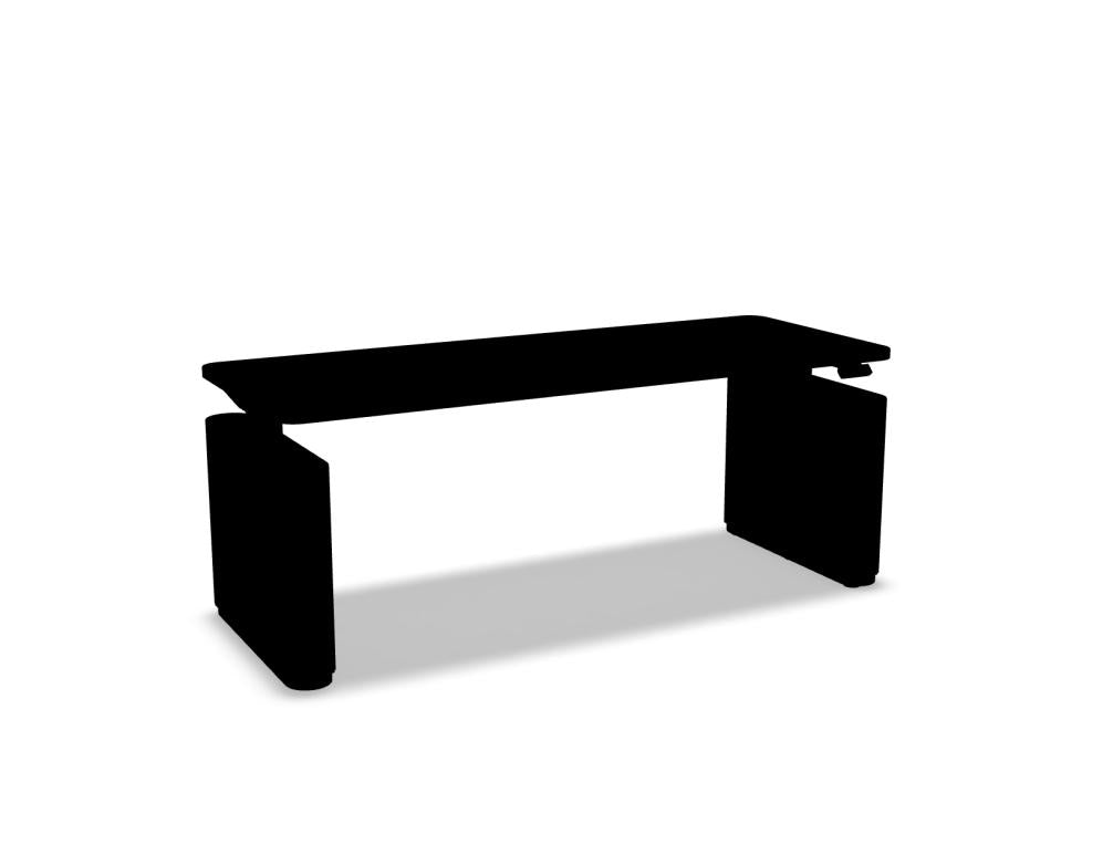 Ogi Drive BODF587 - elektrisch höhenverstellbarer Schreibtisch mit Fußelementen aus Filz in Anthrazit präsentiert im Onlineshop von KAQTU Design AG. Schreibtisch ist von Mdd