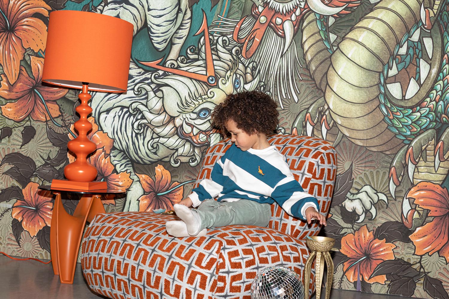 Lounge Stuhl Ritz Beige Burned Orange in Orange präsentiert im Onlineshop von KAQTU Design AG. Sessel ist von Bold Monkey