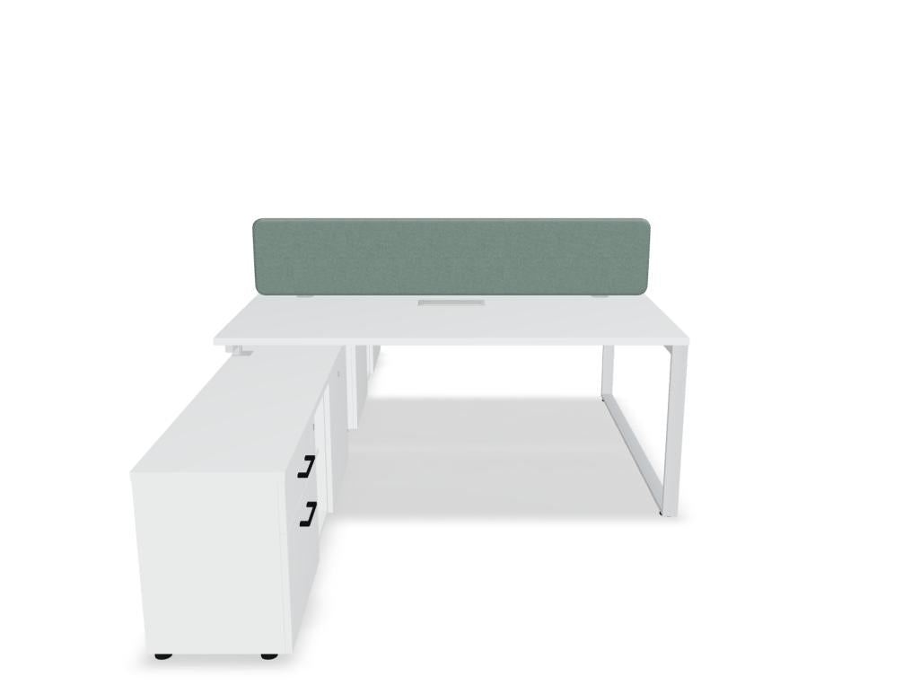 Ogi Q Bench BOQL41 - Doppelschreibtisch in Honigeiche präsentiert im Onlineshop von KAQTU Design AG. Schreibtisch ist von Mdd
