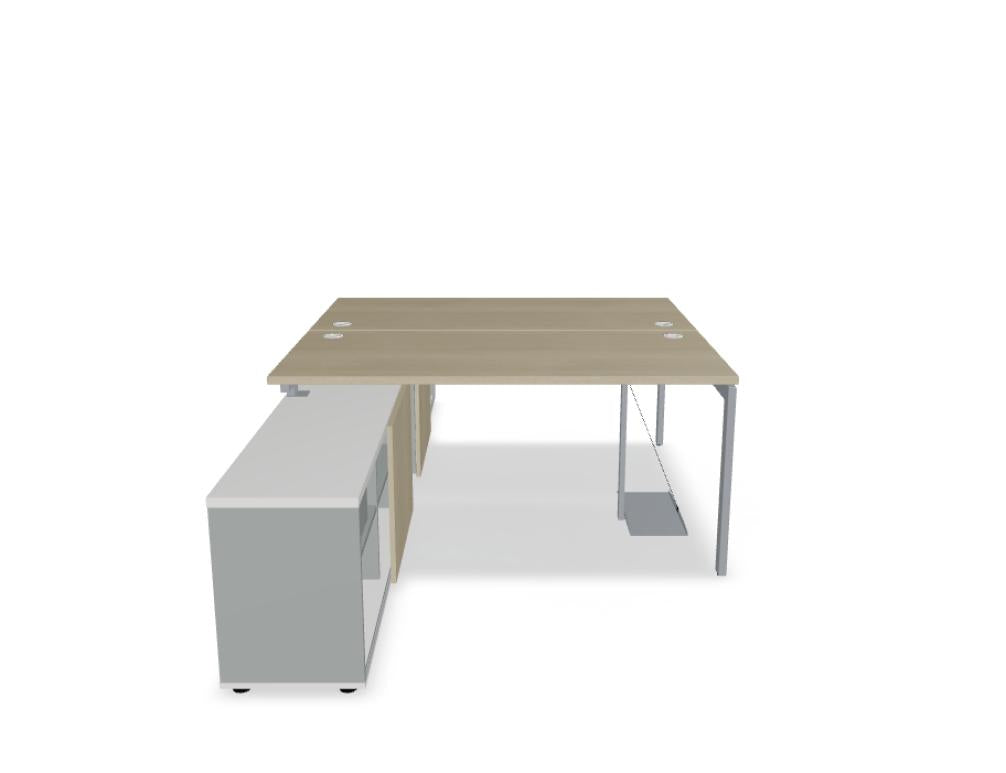 Ogi U Bench BOUL40 - Doppelschreibtisch in Honigeiche präsentiert im Onlineshop von KAQTU Design AG. Schreibtisch ist von Mdd