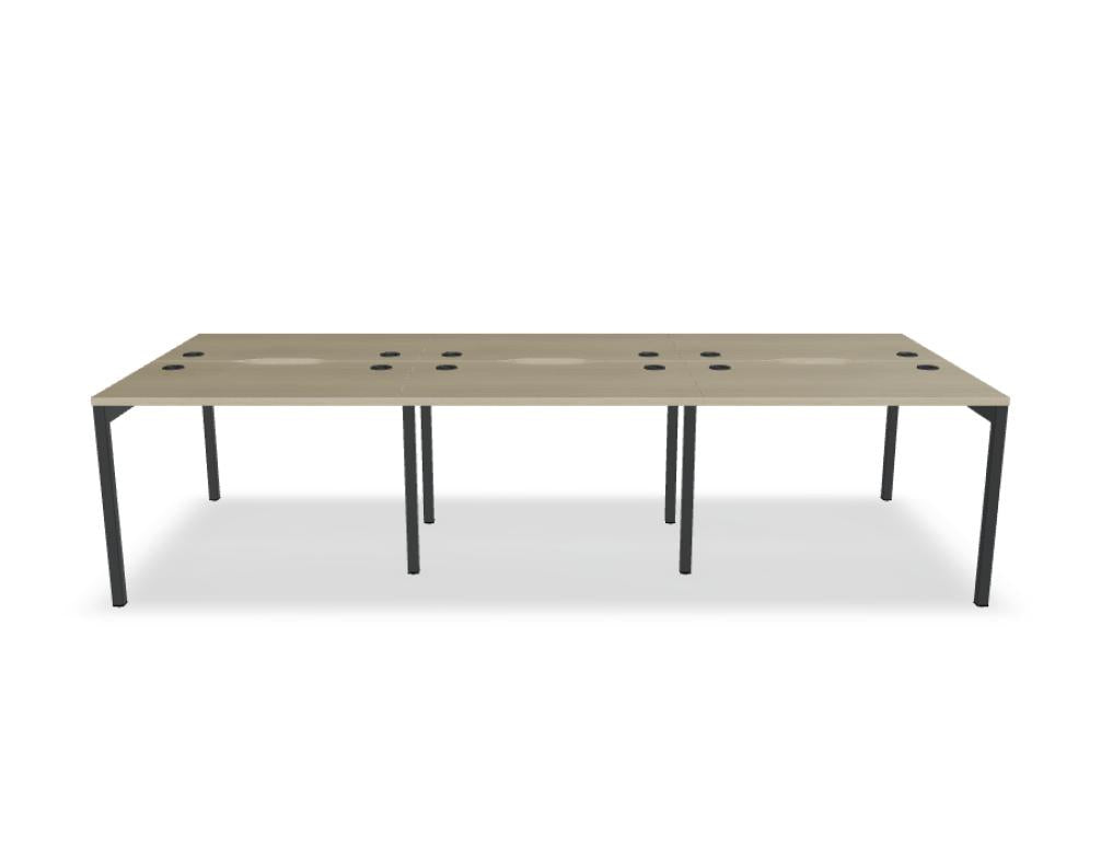 Ogi Y Bench BOY50E3 - Doppelschreibtisch in Honigeiche präsentiert im Onlineshop von KAQTU Design AG. Schreibtisch ist von Mdd