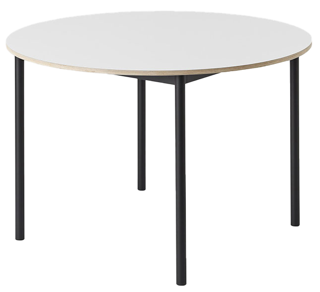 Base Tisch rund in Weiss / Schwarz präsentiert im Onlineshop von KAQTU Design AG. Esstisch ist von Muuto