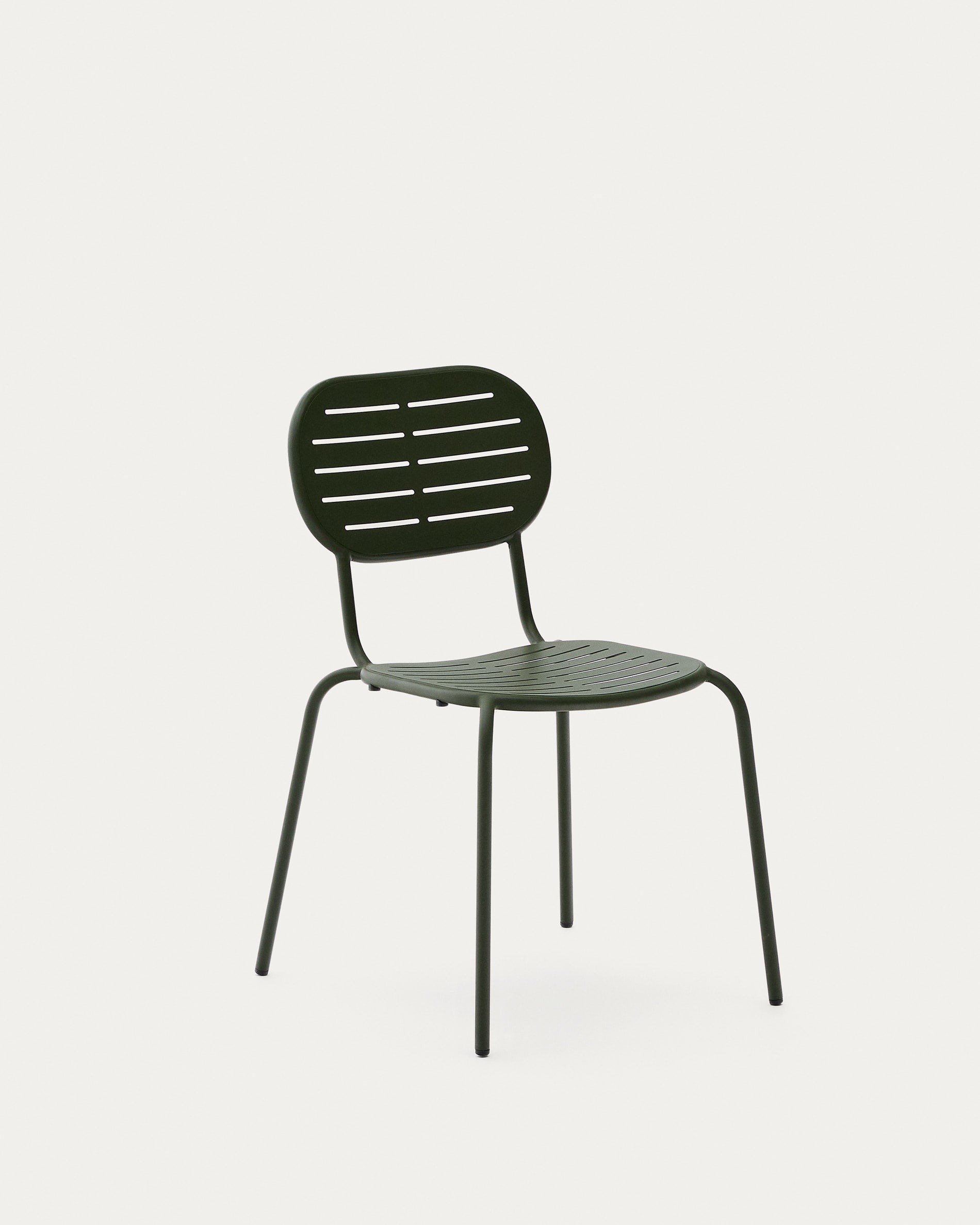 Stackable outdoor chair Brai made of galvanized steel in green