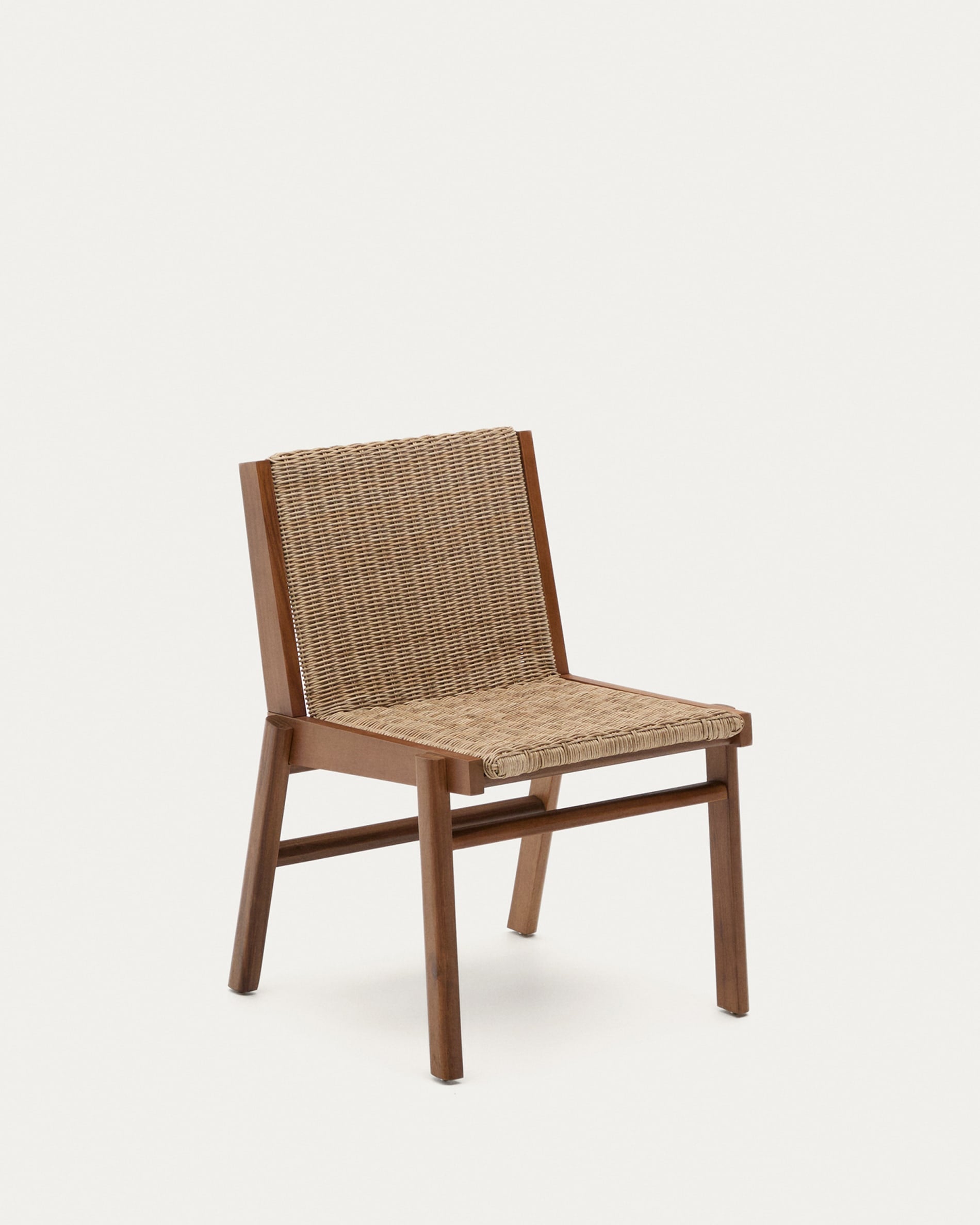 Stuhl Itani aus massivem Teakholz und synthetischem Rattan FSC 100%