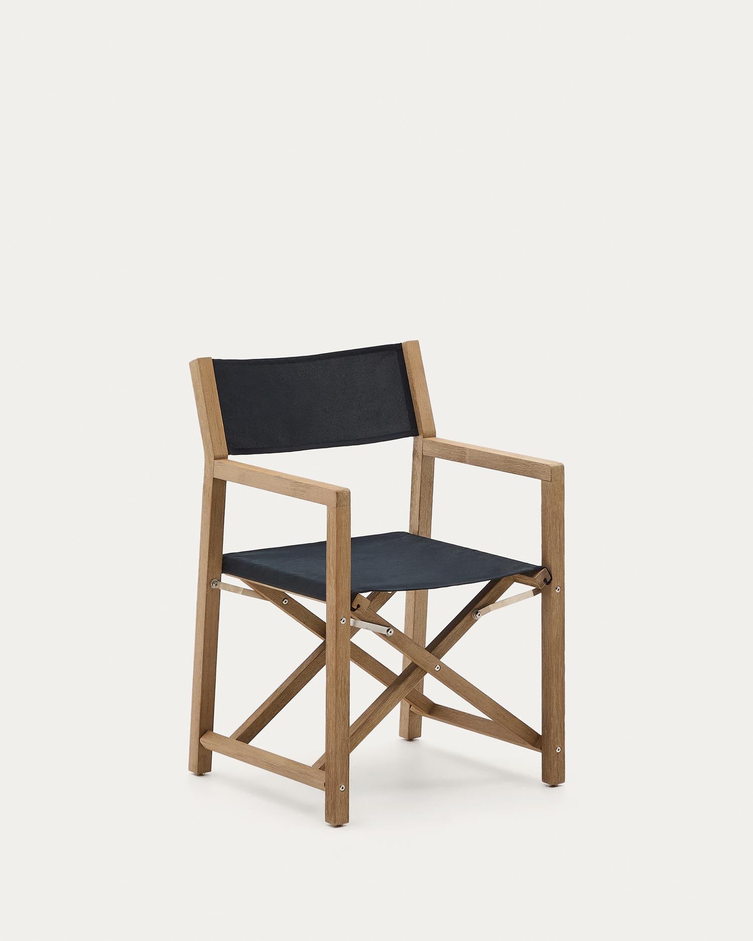 Outdoor-Klappstuhl Vilara in Schwarz aus massivem Akazienholz FSC 100%