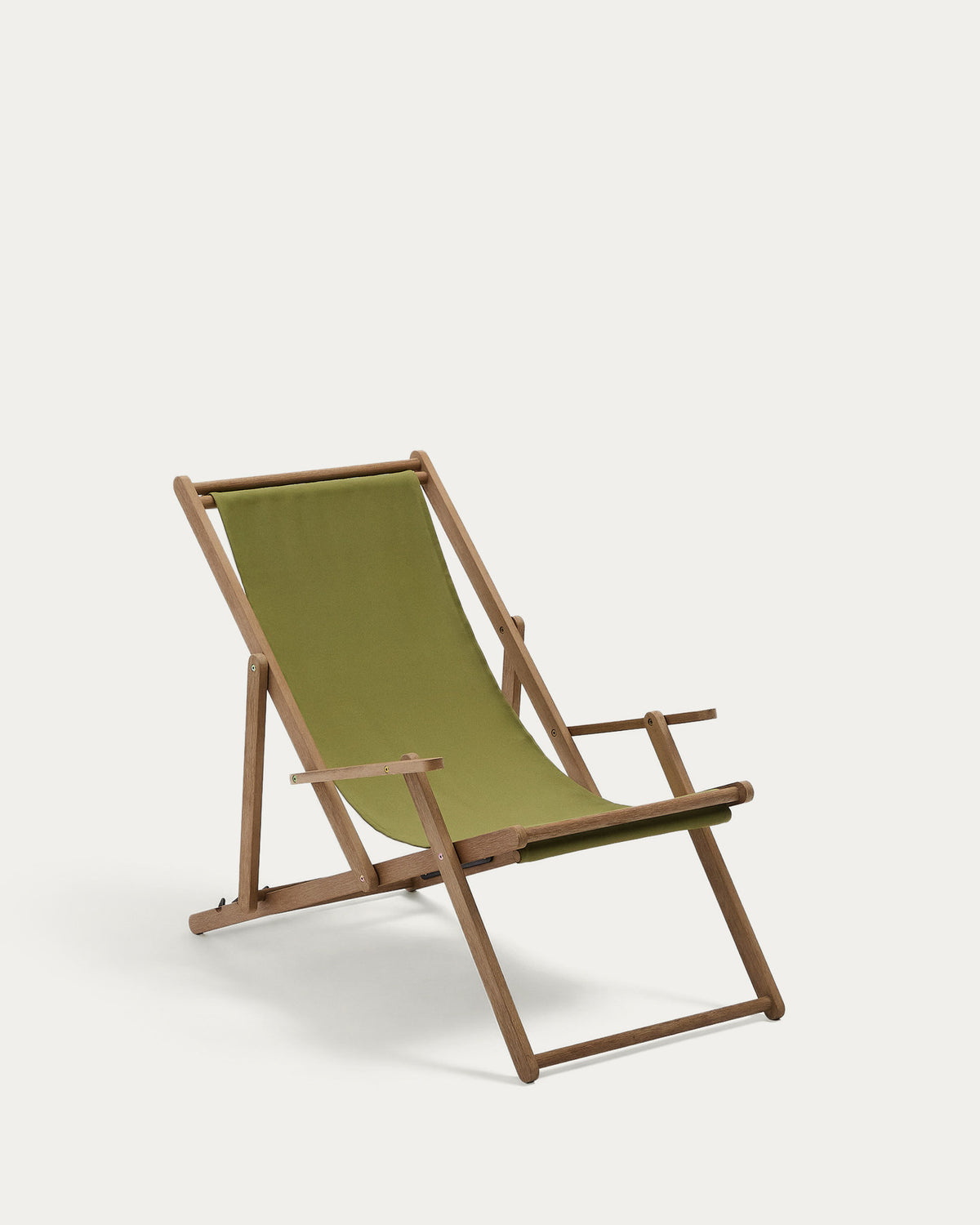 Klappbarer Outdoor-Liegestuhl Vilara in Grün aus massivem Akazienholz FSC 100% in Grün, Braun präsentiert im Onlineshop von KAQTU Design AG. Liegestuhl ist von Kave Home
