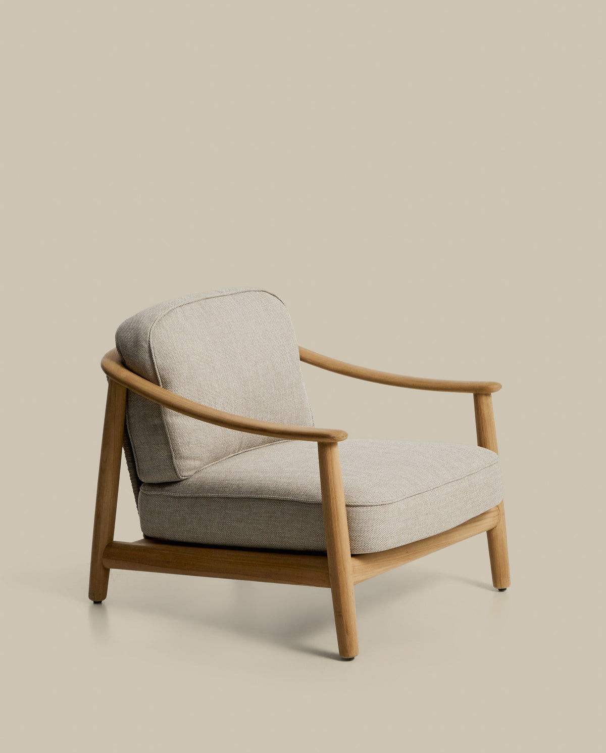 Outdoor-Sessel Elunda aus massivem Teakholz, FSC 100 % in Beige, Natur, Hellgrau präsentiert im Onlineshop von KAQTU Design AG. Outdoor-Sessel ist von Kave Home