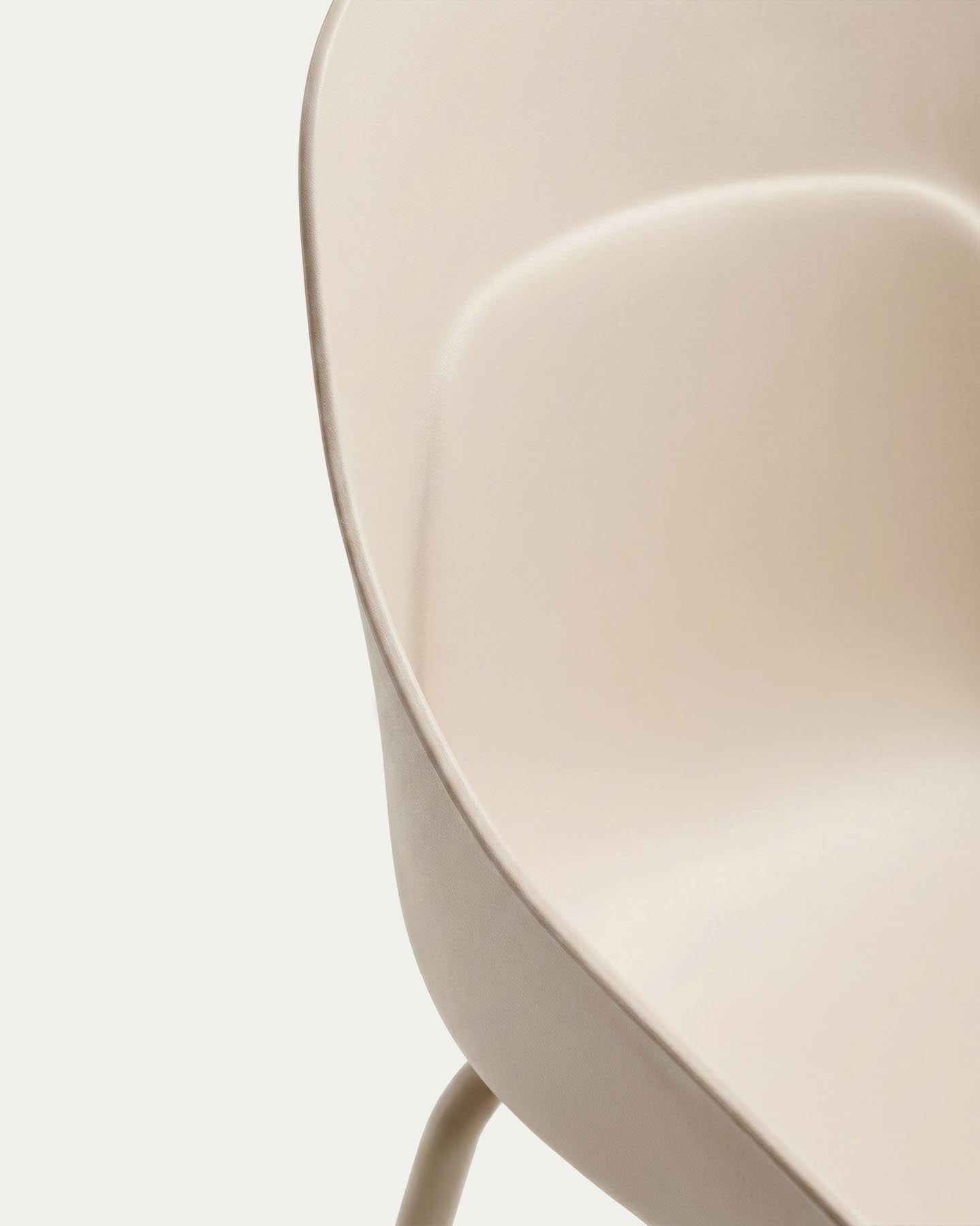 Hocker Sanile mit Stahlbeinen mit beigem Finish, 74 cm in Beige präsentiert im Onlineshop von KAQTU Design AG. Barhocker ist von Kave Home