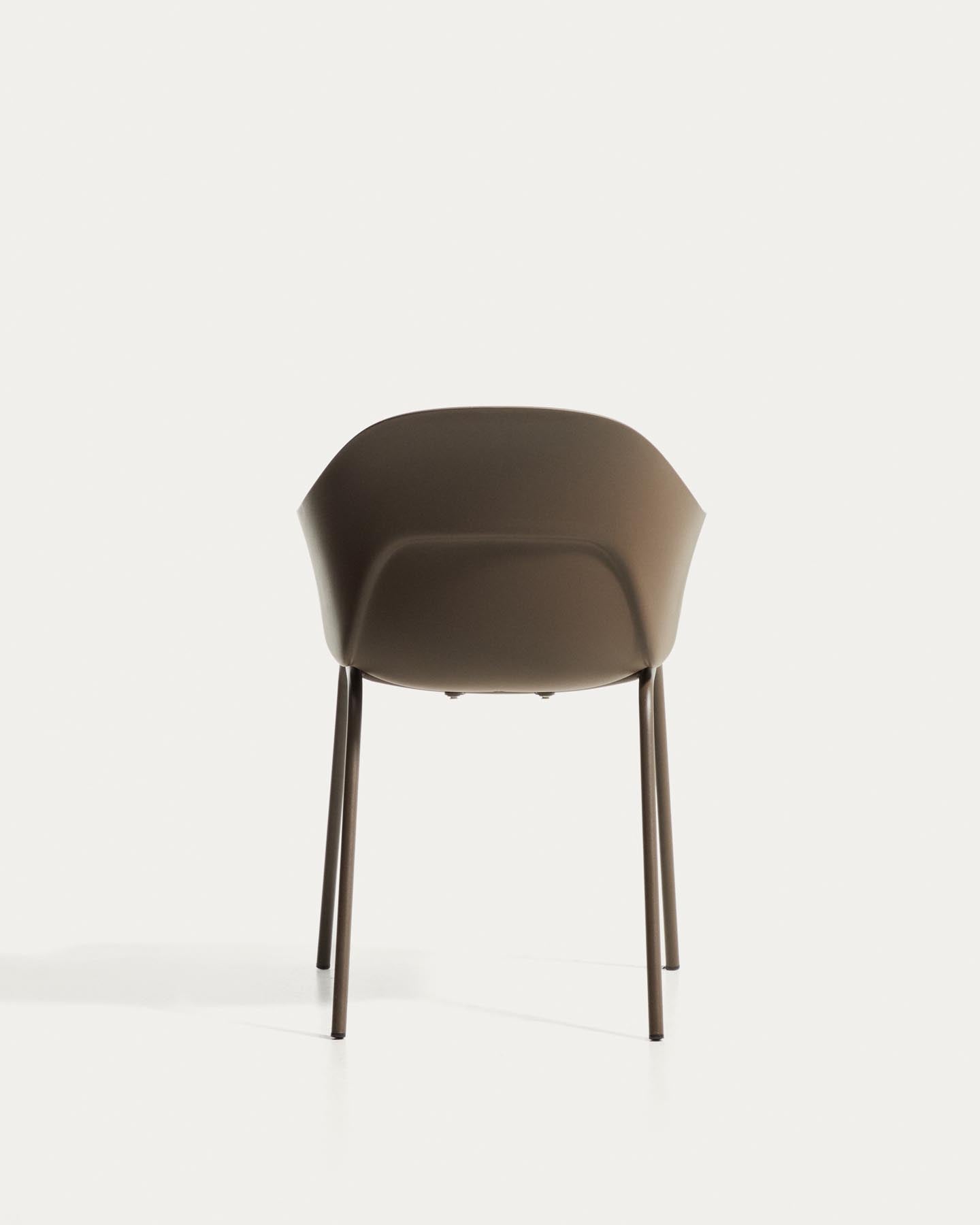 Stuhl Sanile mit Stahlbeinen mit braunem Finish in Braun präsentiert im Onlineshop von KAQTU Design AG. Stuhl ist von Kave Home