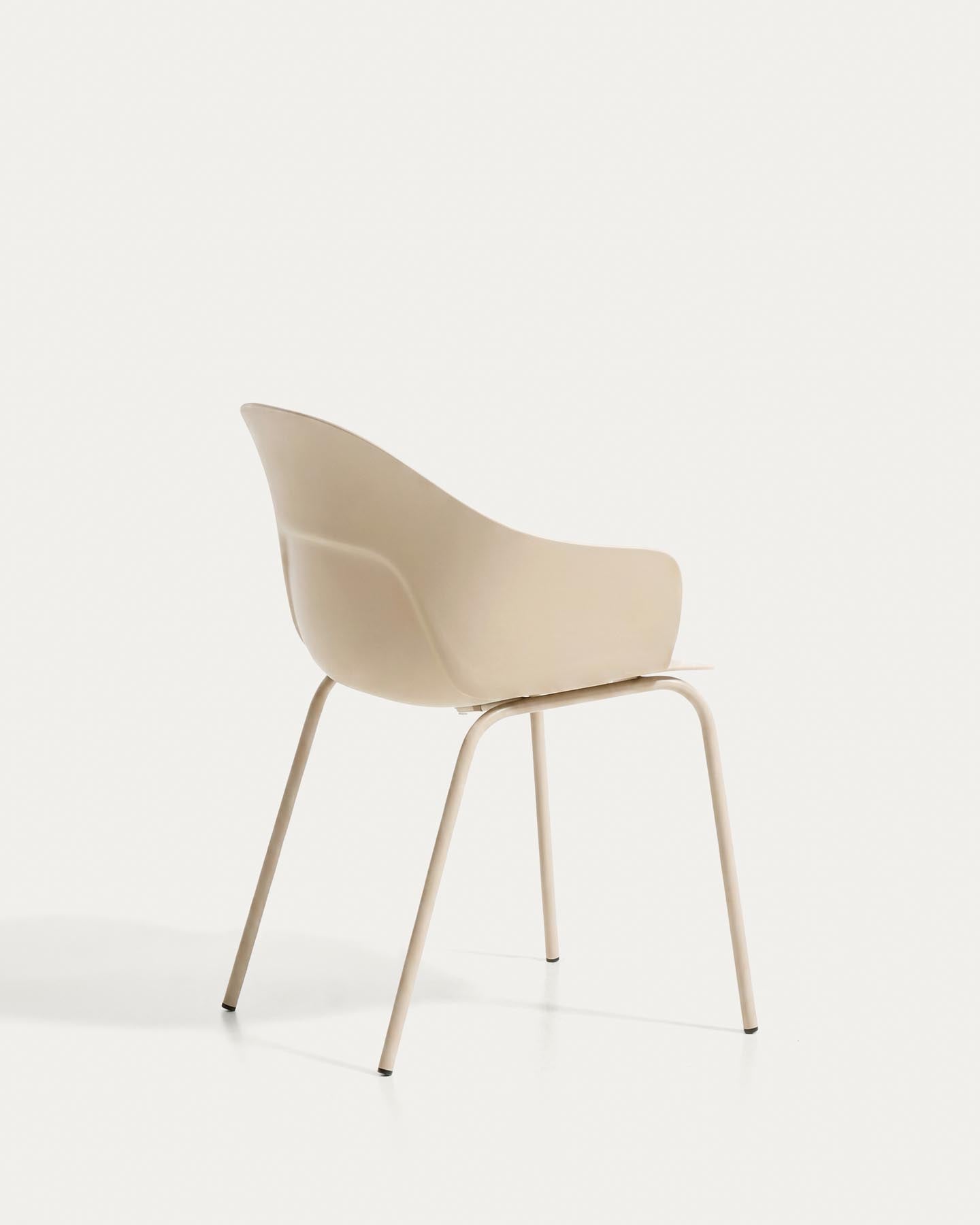 Stuhl Sanile mit Stahlbeinen mit beigem Finish in Beige präsentiert im Onlineshop von KAQTU Design AG. Stuhl ist von Kave Home