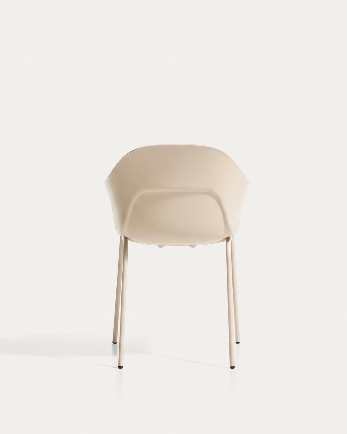 Stuhl Sanile mit Stahlbeinen mit beigem Finish in Beige präsentiert im Onlineshop von KAQTU Design AG. Stuhl ist von Kave Home