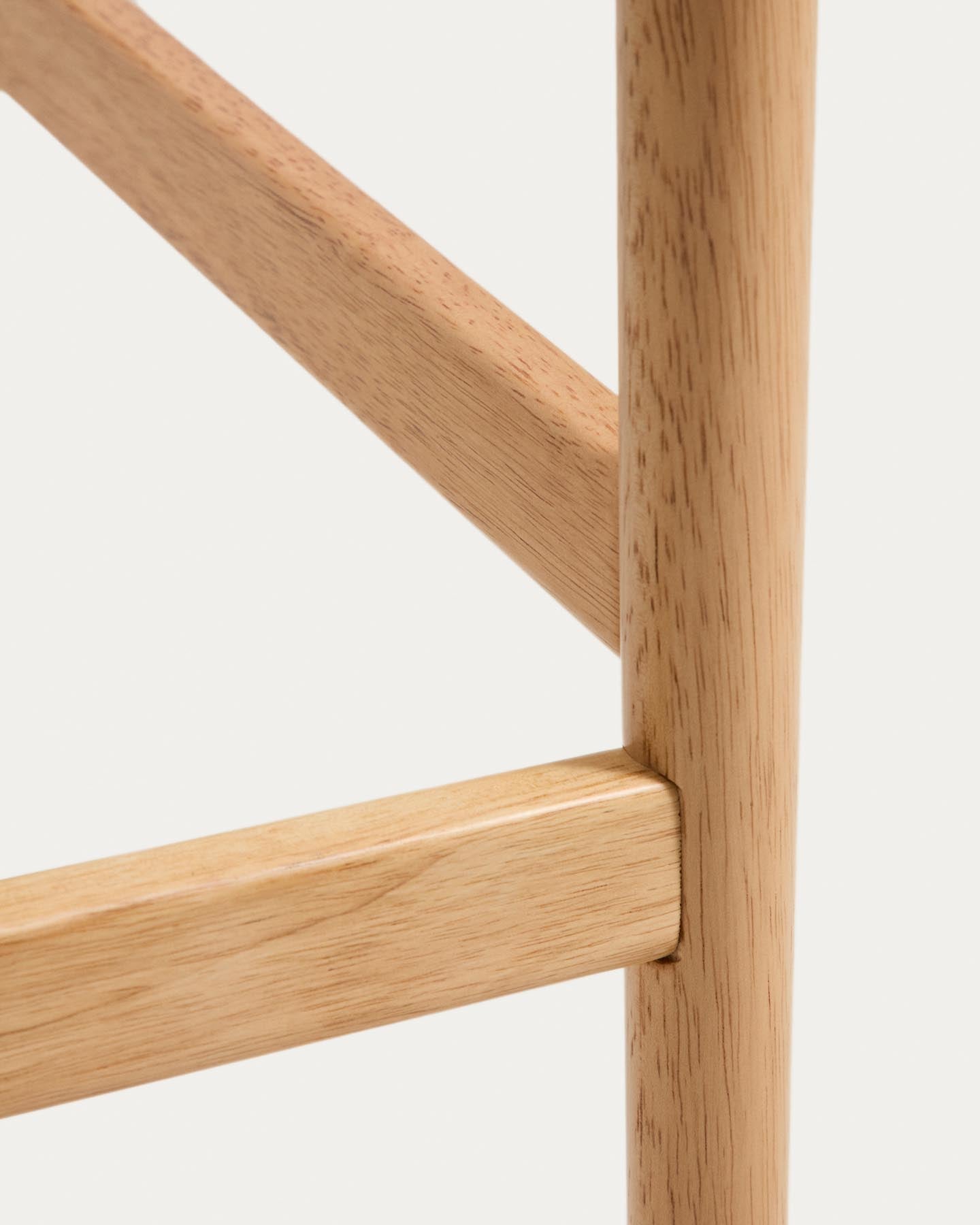 Hocker Evera mit Rückenlehne aus Eichenfurnier mit naturfarbenem Finish, 65 cm  in Beige präsentiert im Onlineshop von KAQTU Design AG. Barhocker ist von Kave Home