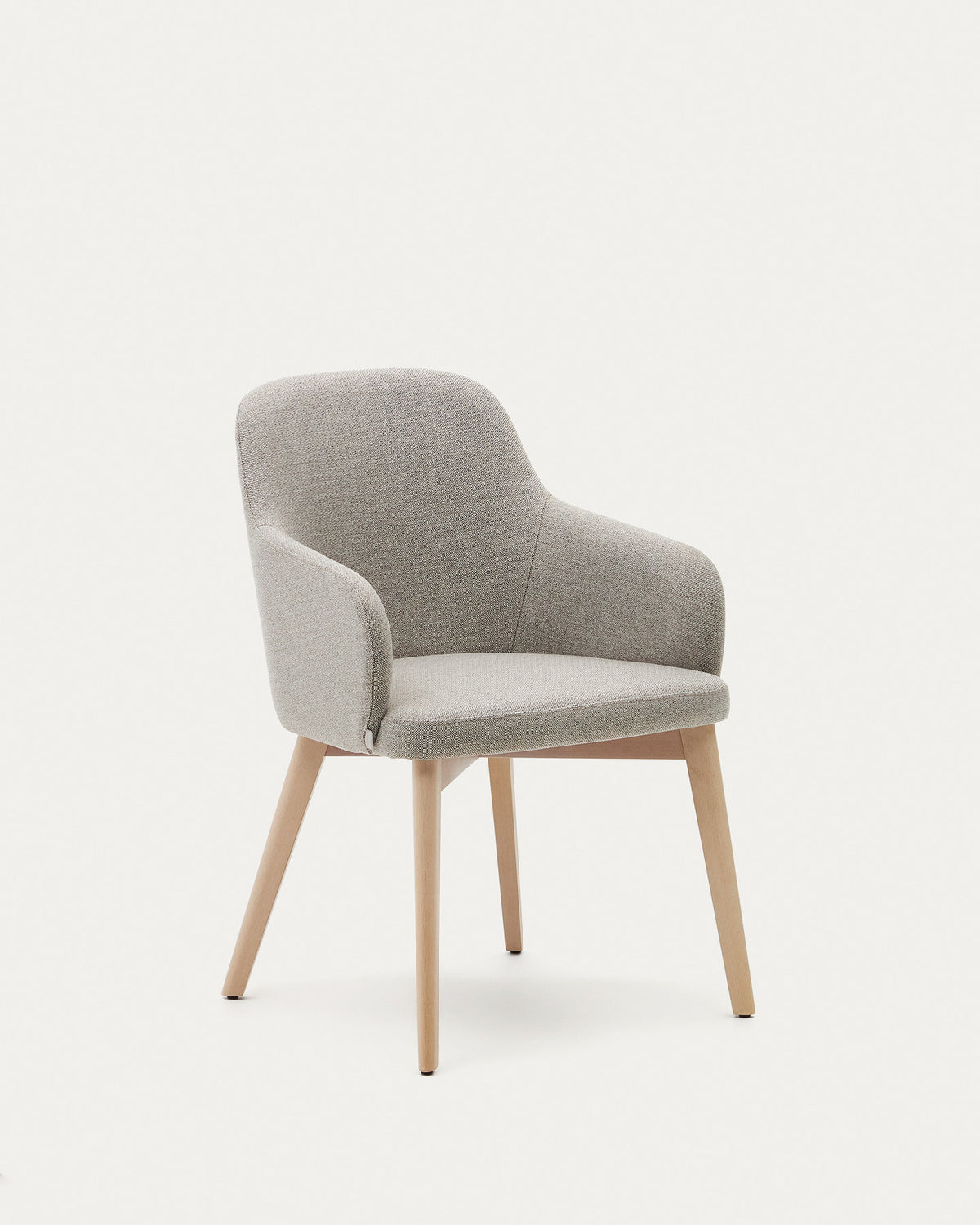 Nelida Stuhl aus brauner Chenille und massivem Buchenholz mit naturfarbenem Finish FSC 100% in Braun, Natur präsentiert im Onlineshop von KAQTU Design AG. Stuhl ist von Kave Home