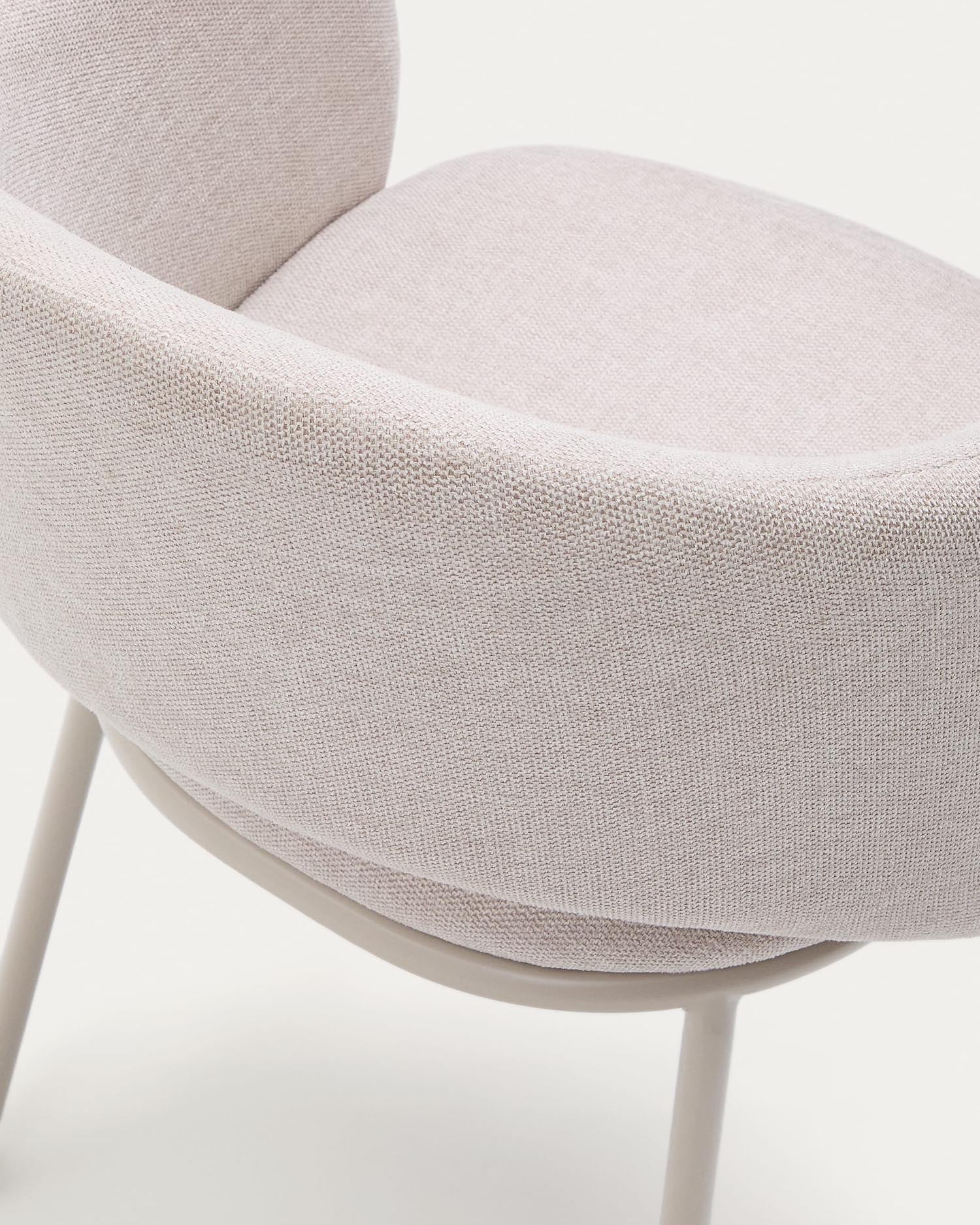 Beige Maina chair with steel legs and beige FSC Mix Credit coating.