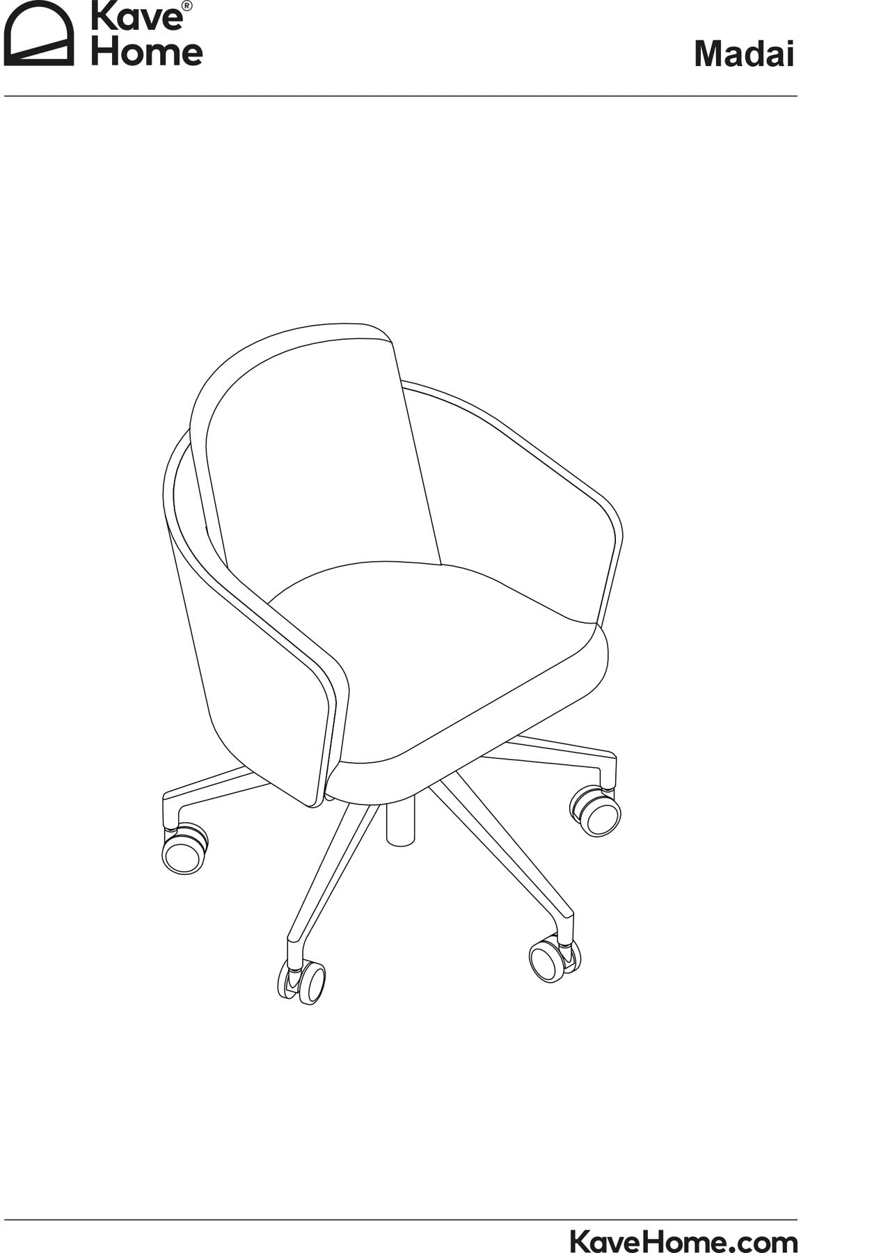 Schreibtischstuhl Madai aus brauner Chenille und Eschenfurnier in Nussbaum-Optik, FSC Mix Credit in Dunkelbraun präsentiert im Onlineshop von KAQTU Design AG. Bürostuhl ist von Kave Home