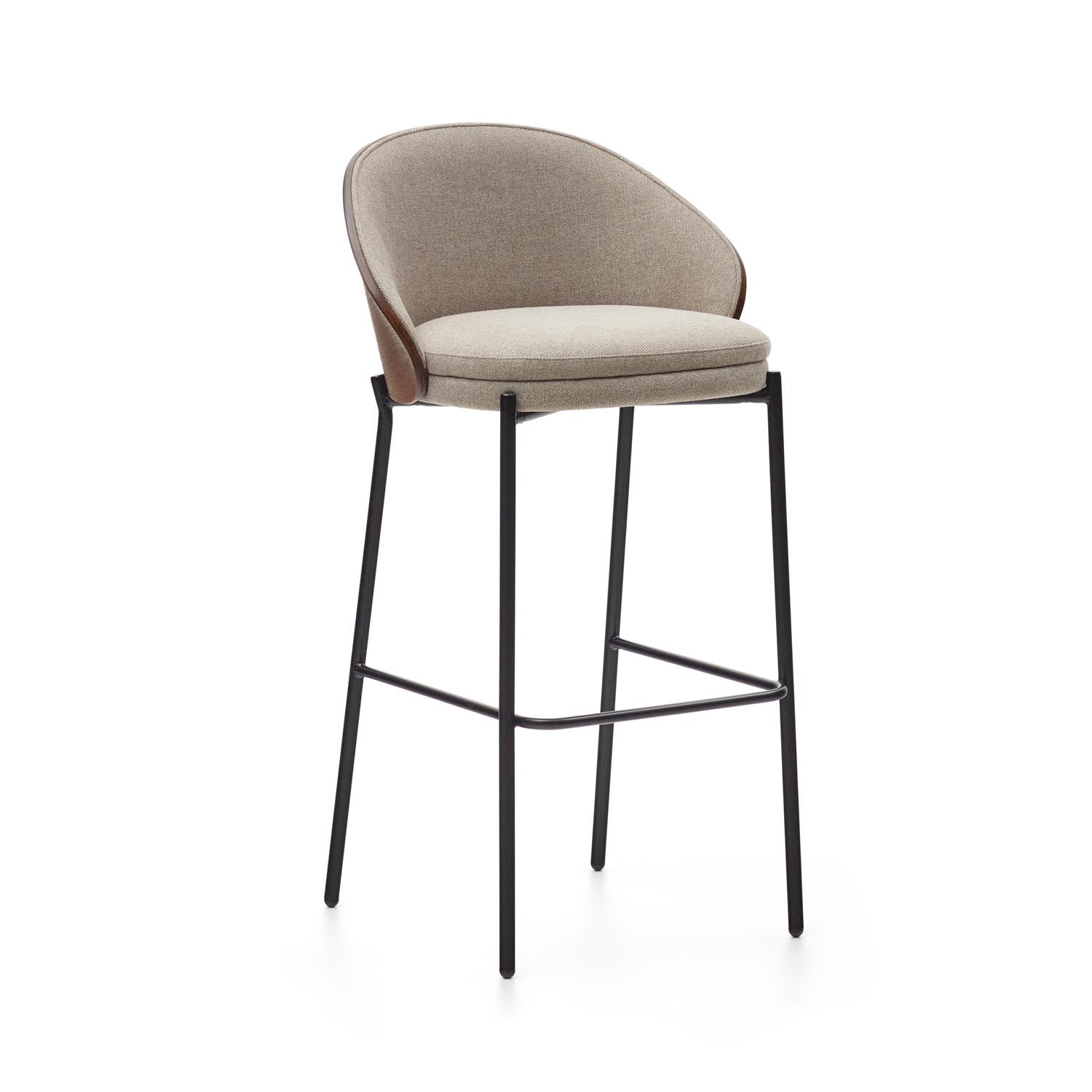 Eamy Hocker: Stilvolles Design mit brauner Chenille und Wenge-Finish.