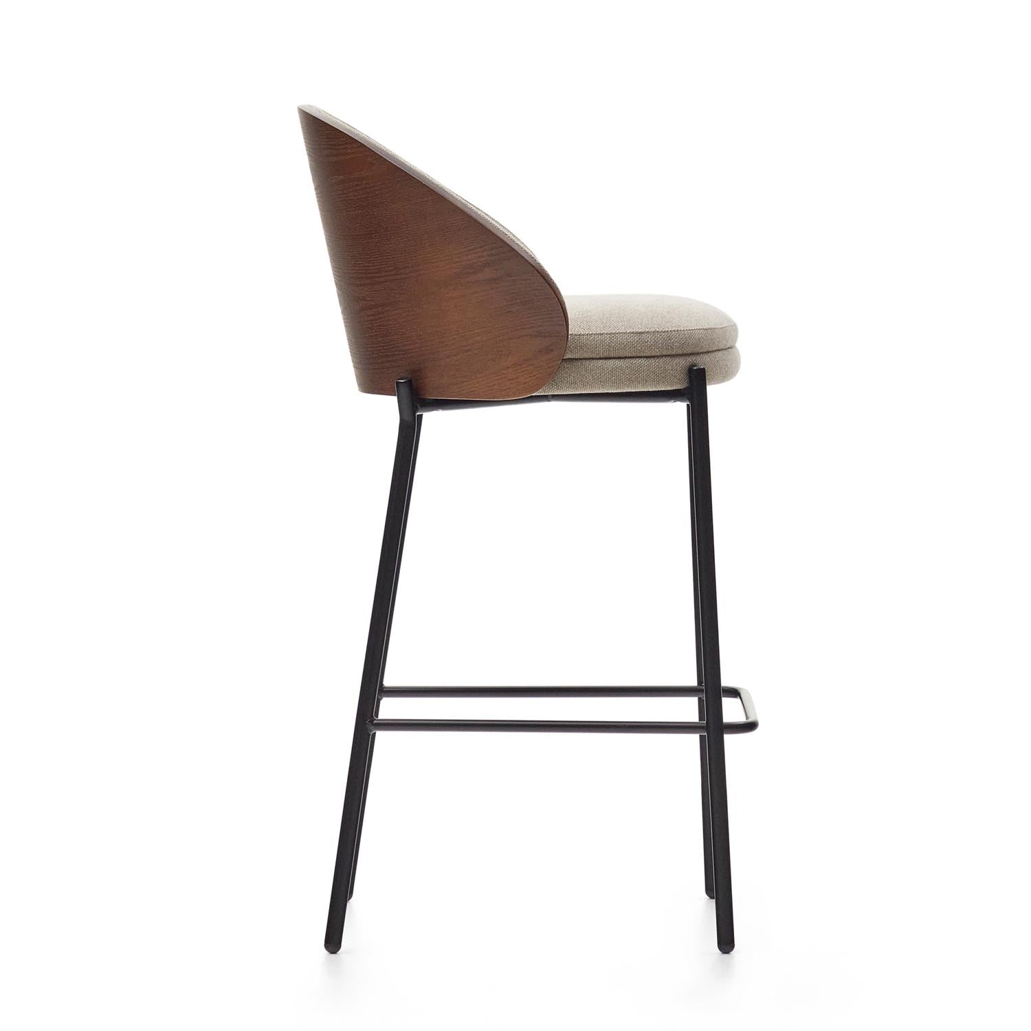 Eamy Hocker: Luxuriöse Chenille, Wenge-Finish, 65 cm, Kave Home.