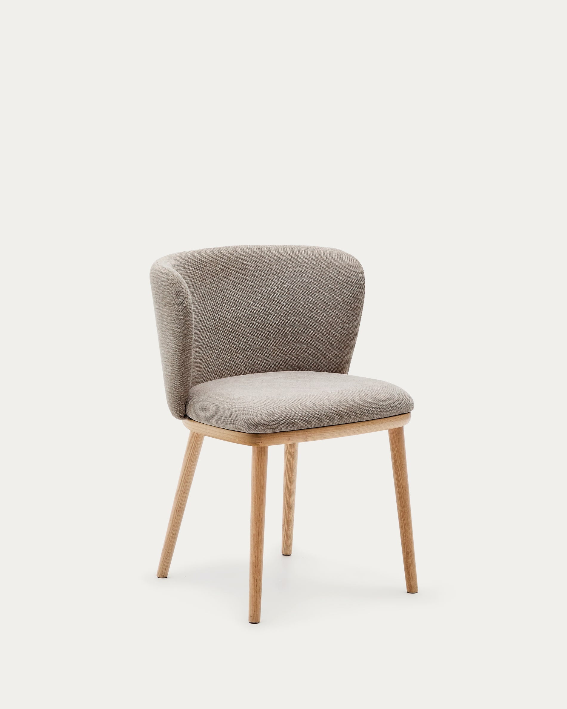 Eleganter Stuhl Ciselia: Braune Chenille, massive Esche, FSC-zertifiziert. Komfort und Stil für jeden Raum.