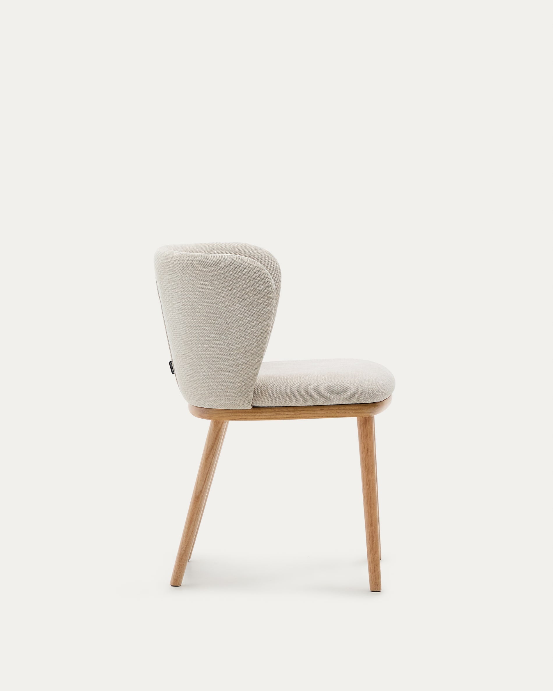Chair Ciselia beige chenille and solid ash with natural finish FSC Mix Credit