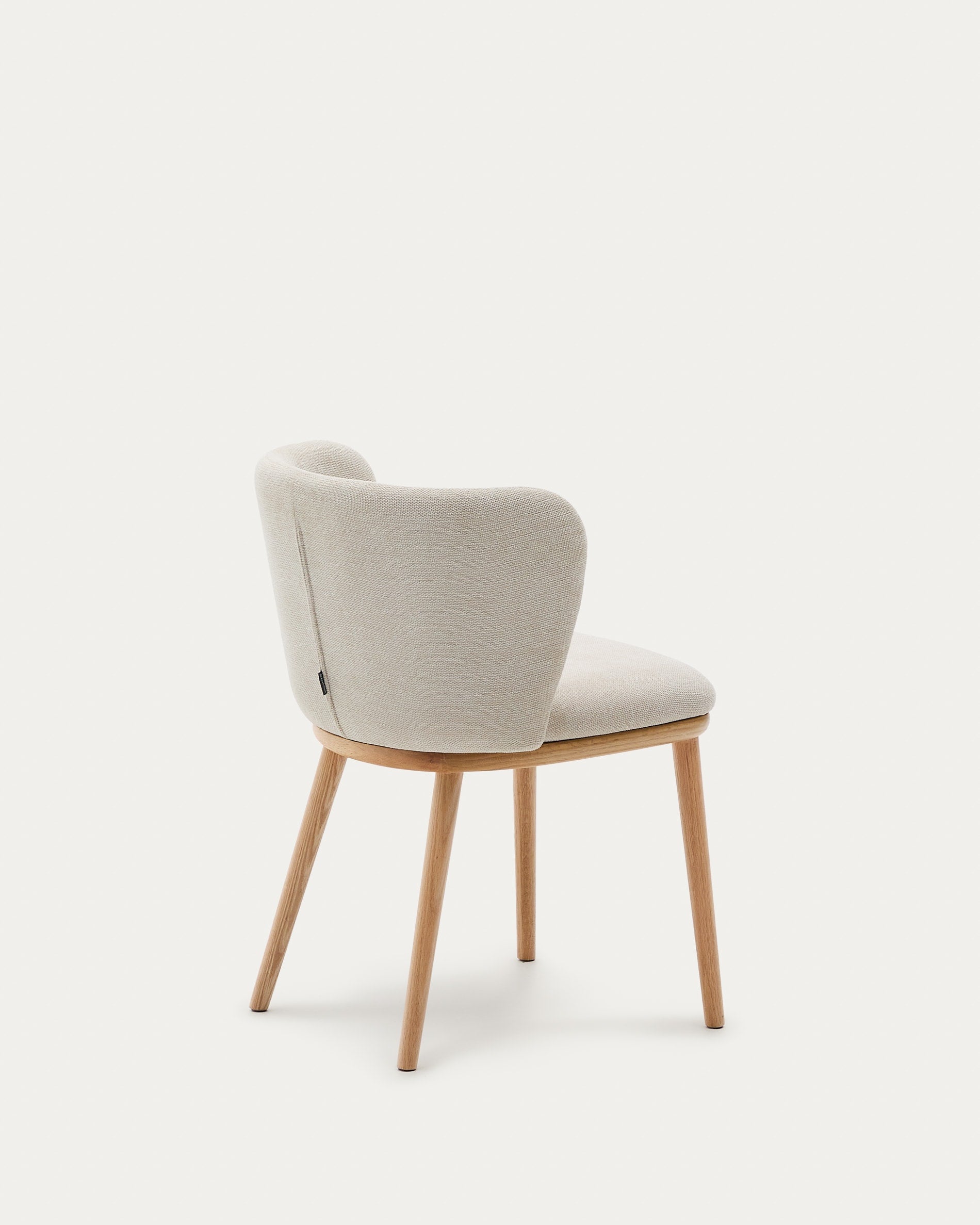 Chair Ciselia beige chenille and solid ash with natural finish FSC Mix Credit