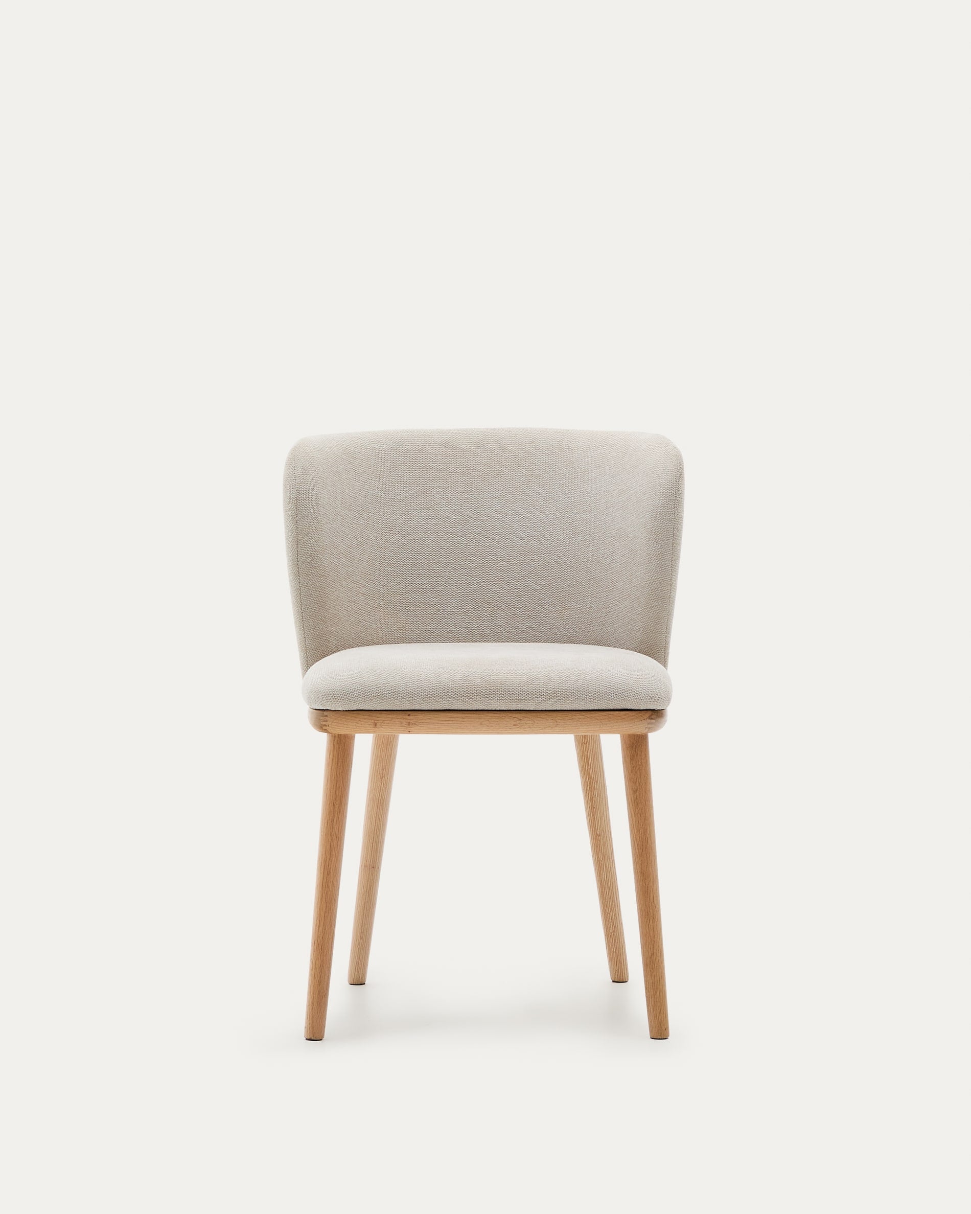 Chair Ciselia beige chenille and solid ash with natural finish FSC Mix Credit