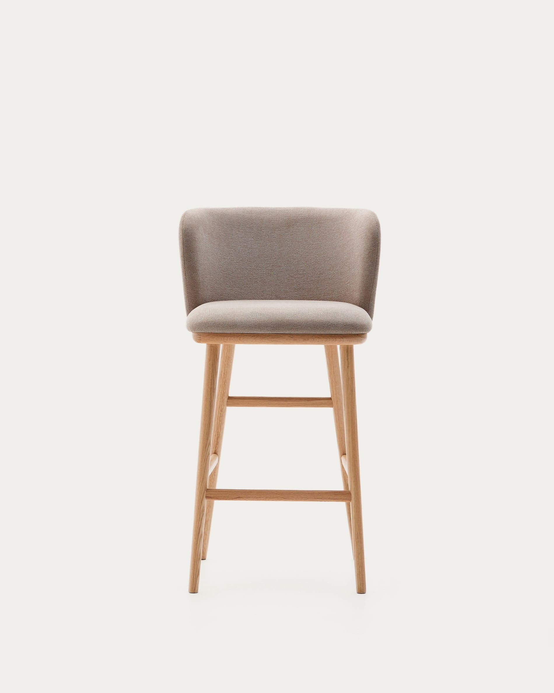 Hocker Ciselia, 65 cm, aus brauner Chenille und FSC-zertifiziertem Eschenholz, mit natürlichem Finish, elegant und umweltfreundlich.