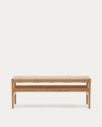 Zaide bench made of solid oak wood with a natural finish and rope seating FSC 100% 12