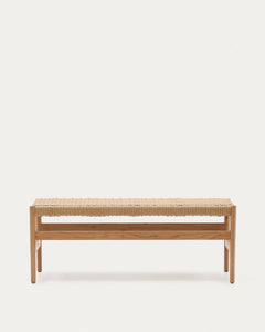 Zaide bench made of solid oak wood with a natural finish and rope seating FSC 100% 12