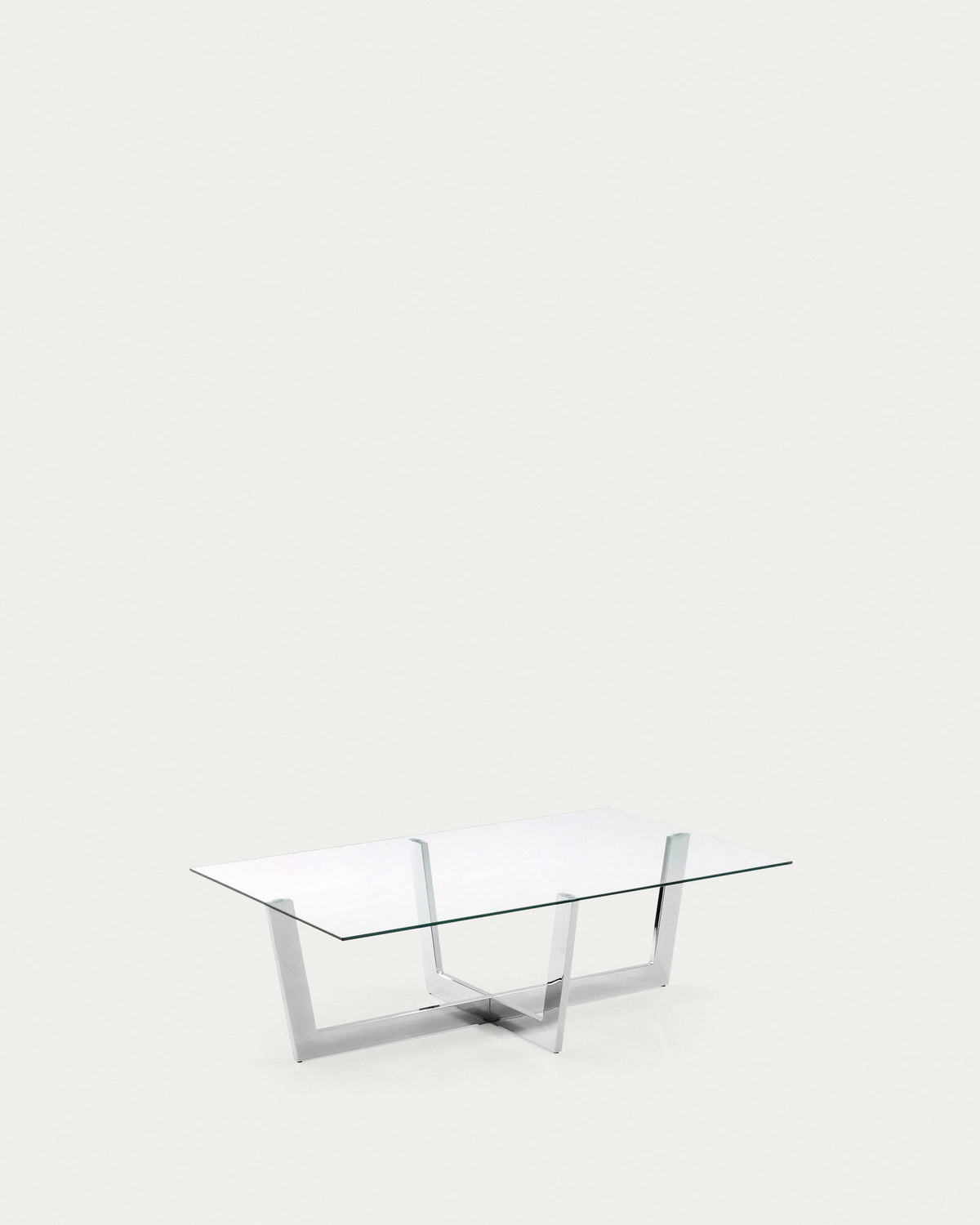 Plam Couchtisch Glas transparent und Stahlstruktur mit Chrom-Finish 120 x 70 cm in Silber, Transparent präsentiert im Onlineshop von KAQTU Design AG. Couchtisch ist von Kave Home