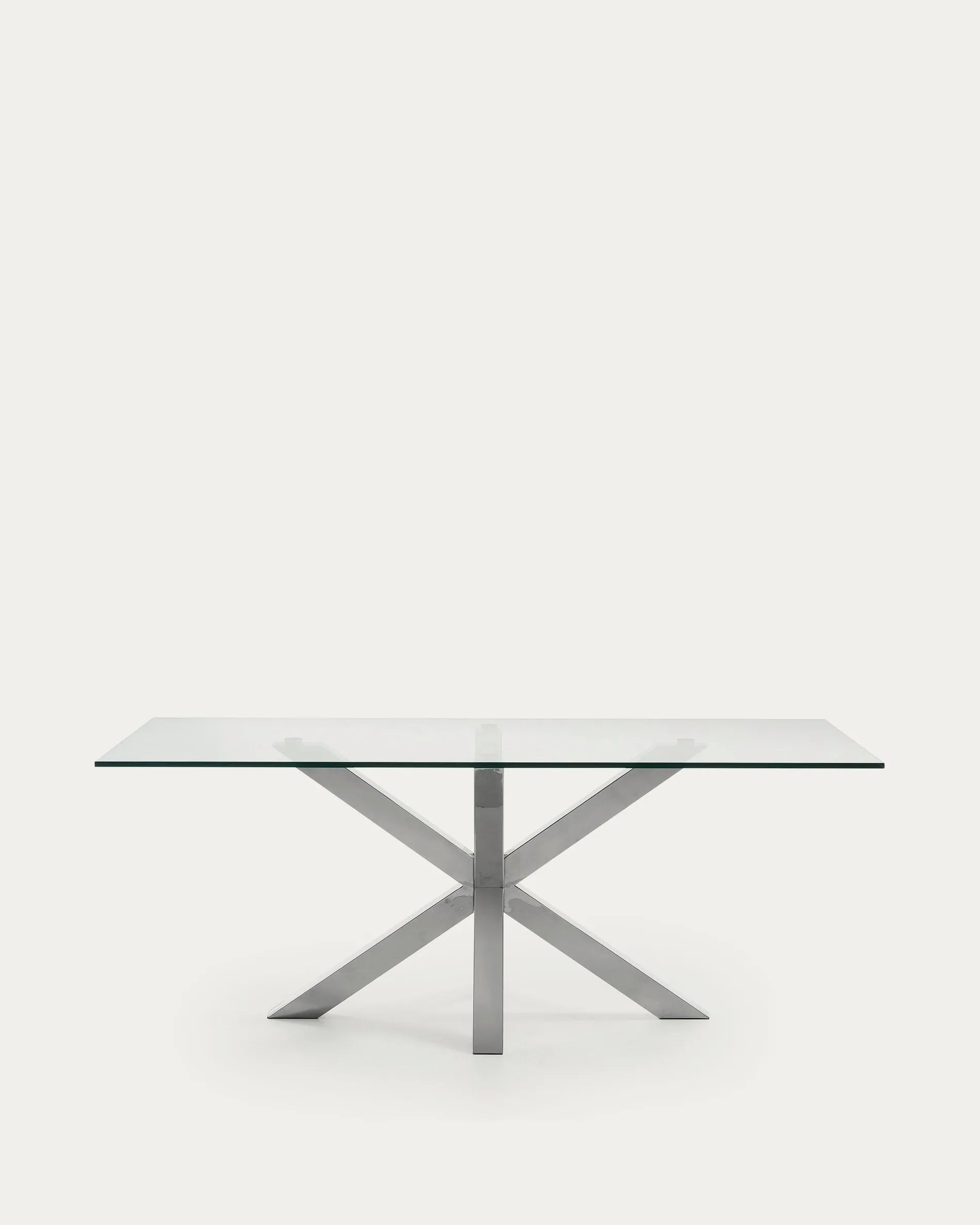 Eleganter Argo Tisch: Glasplatte und Edelstahlbeine, 200x100 cm, vereint Stil und Funktionalität für Ihr Zuhause.