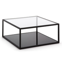Blackhill coffee table 80 x 80 cm made of glass and steel with a black finish
