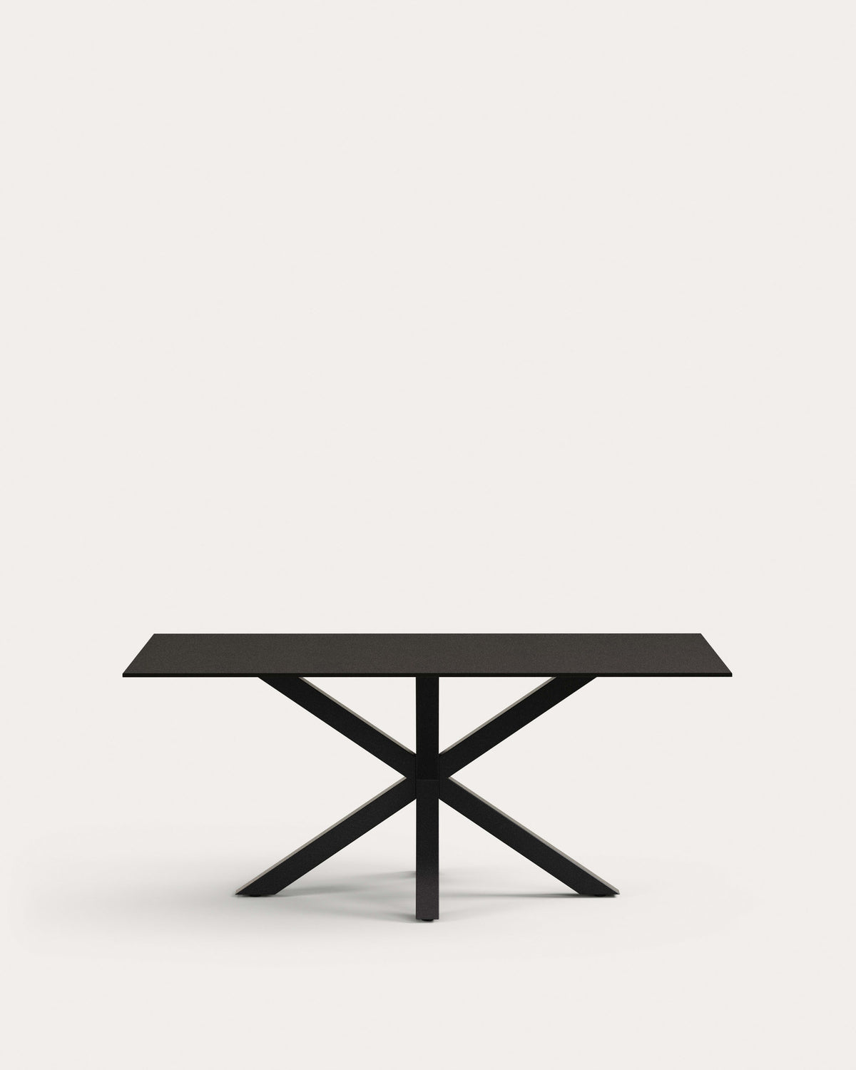 Argo Tisch aus schwarzem Glas mit schwarzen Stahlbeinen 180 x 100 cm in Schwarz präsentiert im Onlineshop von KAQTU Design AG. Esstisch ist von Kave Home