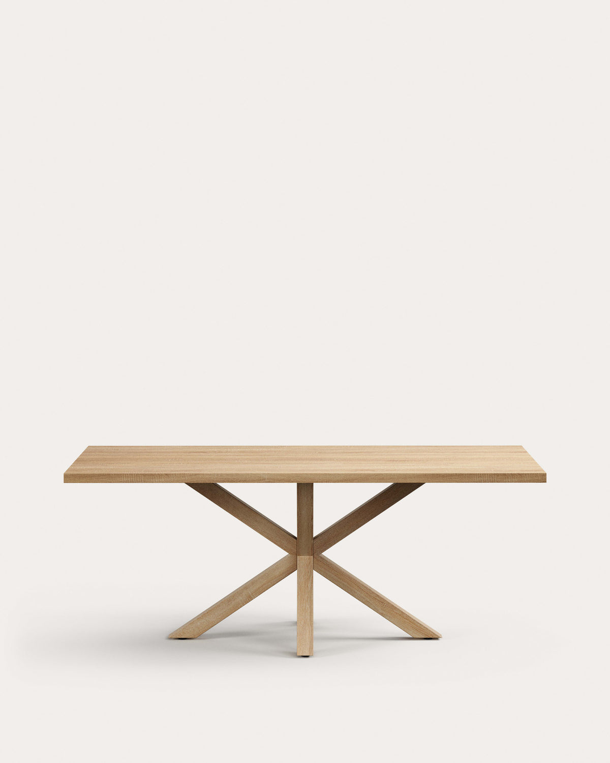 Tisch Argo aus Melamin mit natürlicher Oberfläche und Beinen aus Stahl in Holzoptik, 200 x 100 cm in Natur präsentiert im Onlineshop von KAQTU Design AG. Esstisch ist von Kave Home