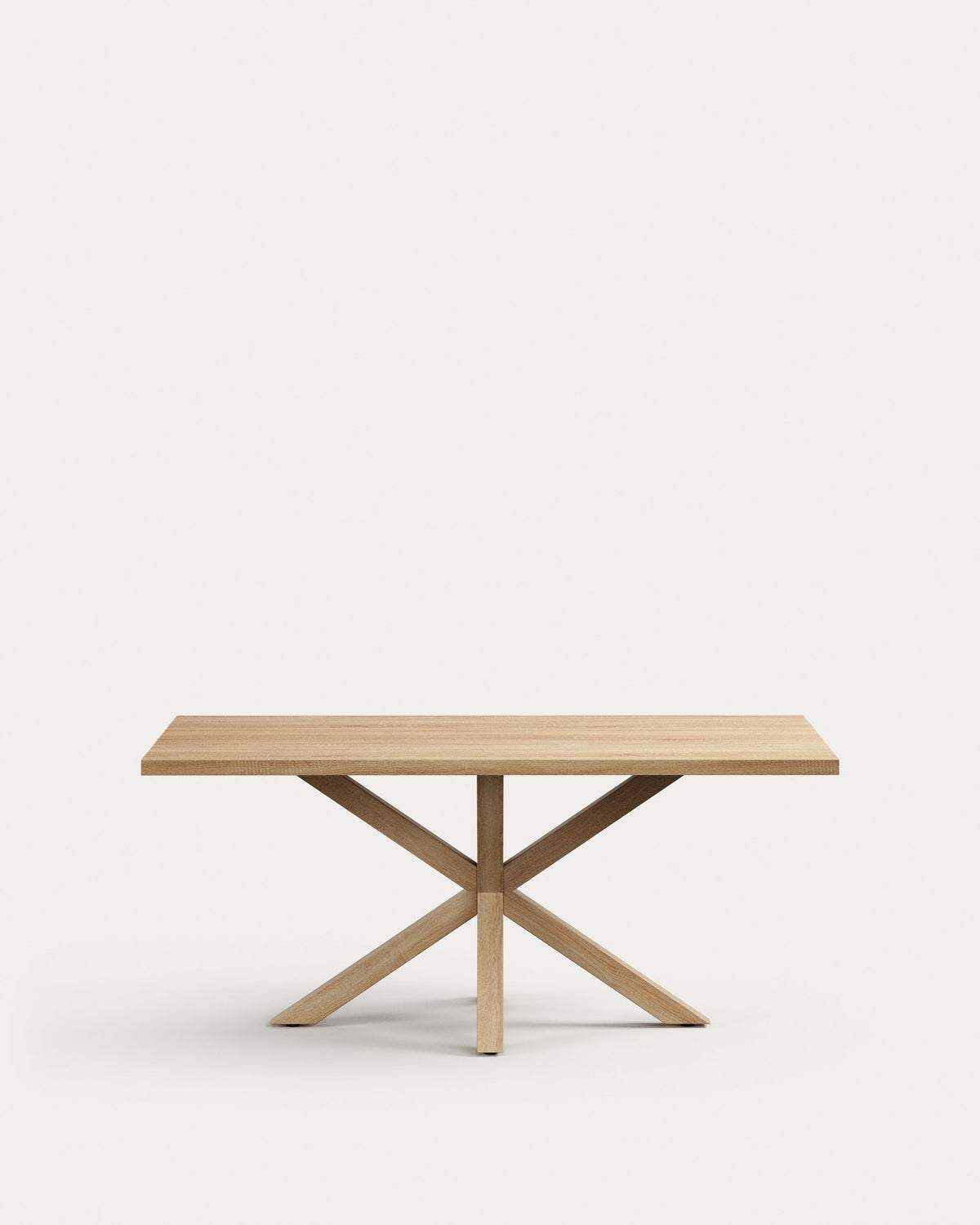 Tisch Argo aus Melamin mit natürlicher Oberfläche und Beinen aus Stahl in Holzoptik, 180 x 100 cm in Natur präsentiert im Onlineshop von KAQTU Design AG. Esstisch ist von Kave Home