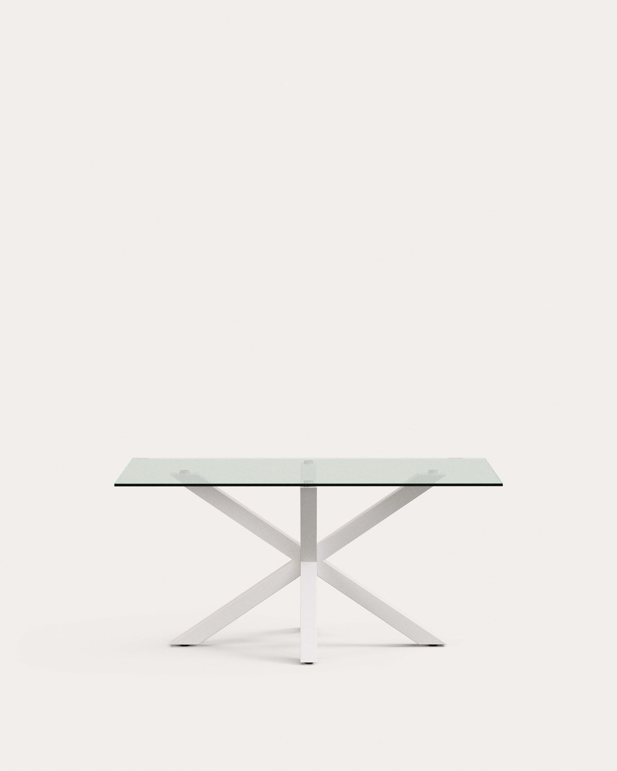 Argo Tisch aus Glas und Stahlbeine weiss 160 x 90 cm in Transparent, Weiss präsentiert im Onlineshop von KAQTU Design AG. Esstisch ist von Kave Home