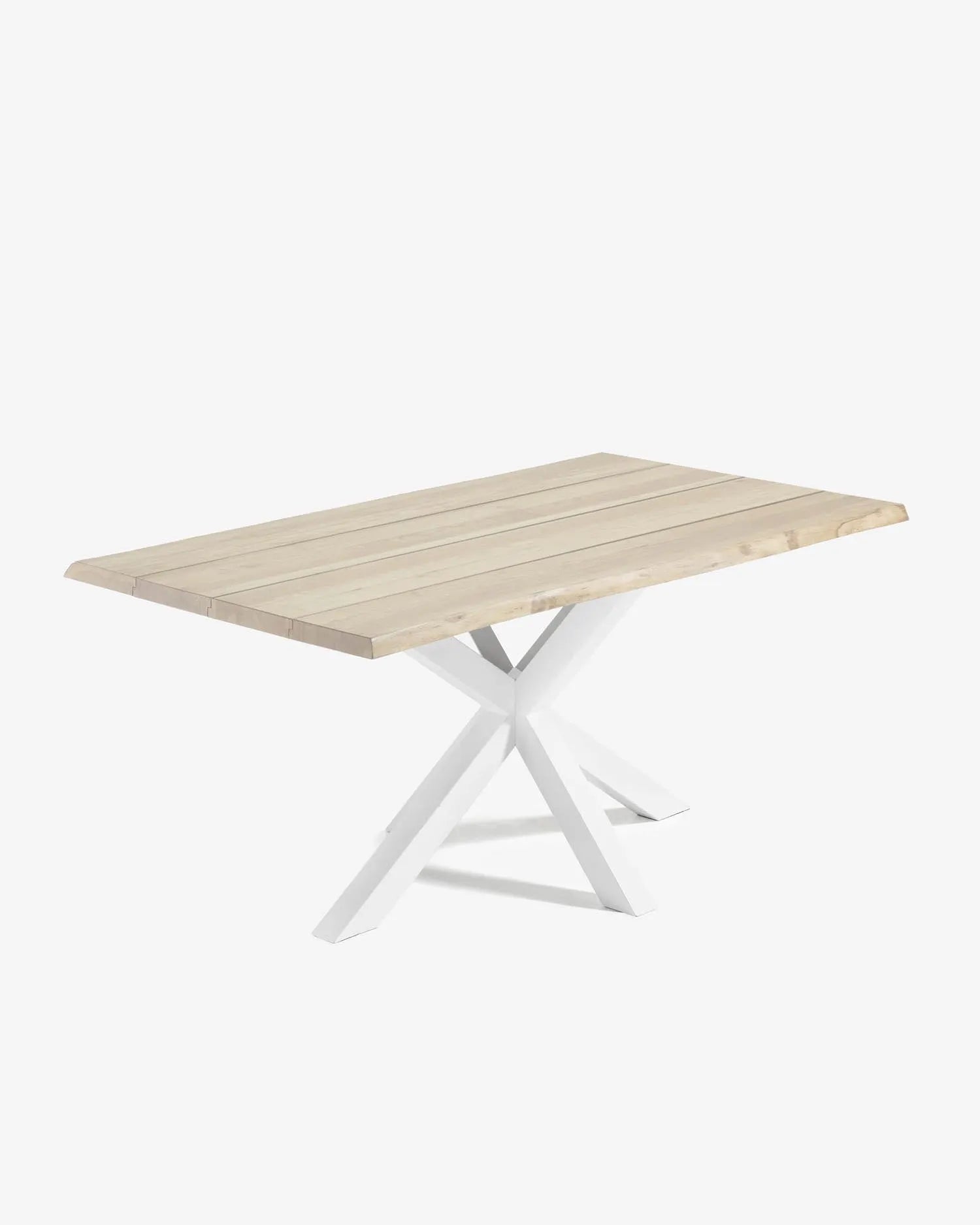 Argo Tisch Eichenfurnier geleichtes Finish und Stahlbeine weiß 160 x 90 cm in  präsentiert im Onlineshop von KAQTU Design AG. Esstisch ist von Kave Home