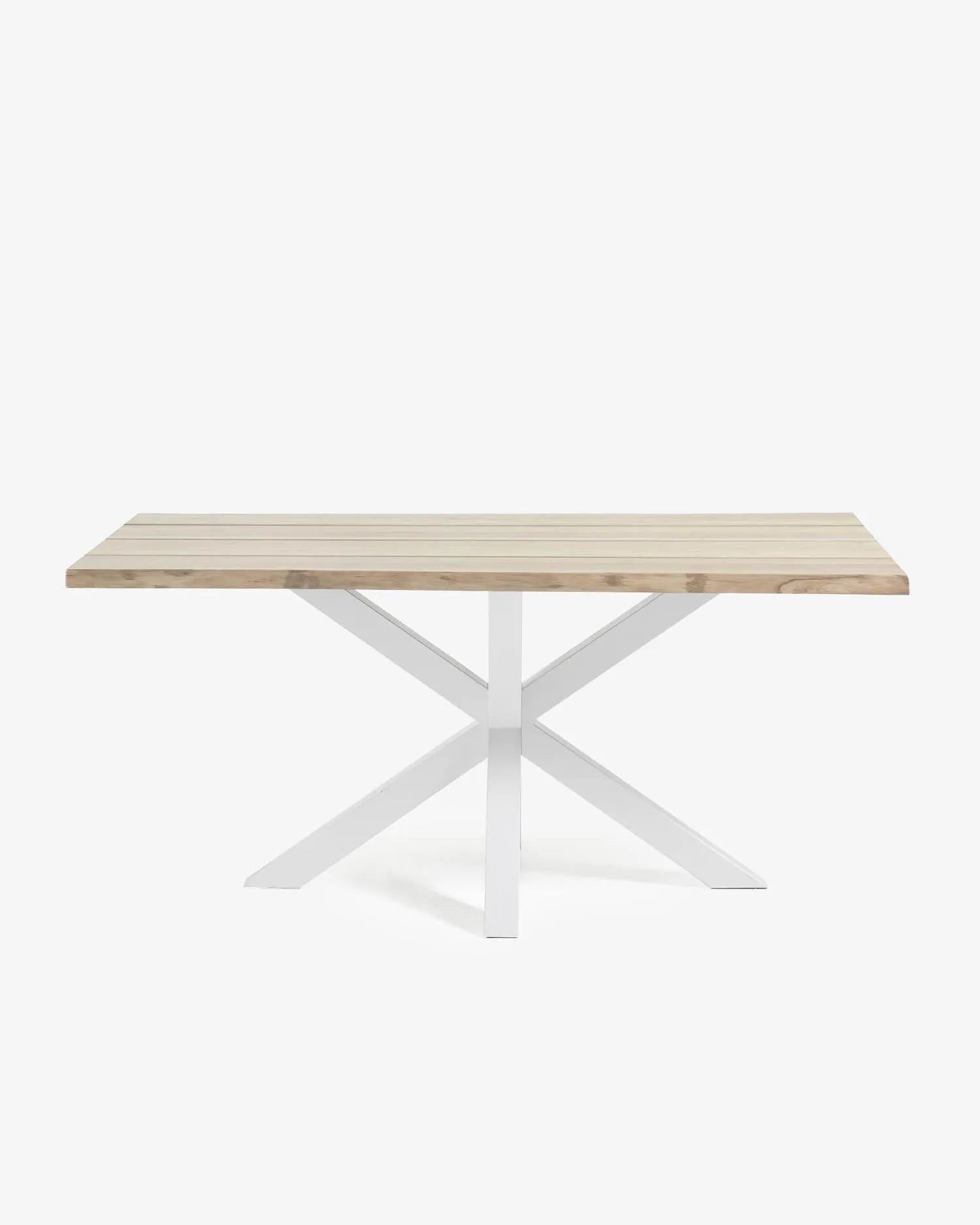 Argo Tisch Eichenfurnier geleichtes Finish und Stahlbeine weiß 160 x 90 cm in  präsentiert im Onlineshop von KAQTU Design AG. Esstisch ist von Kave Home