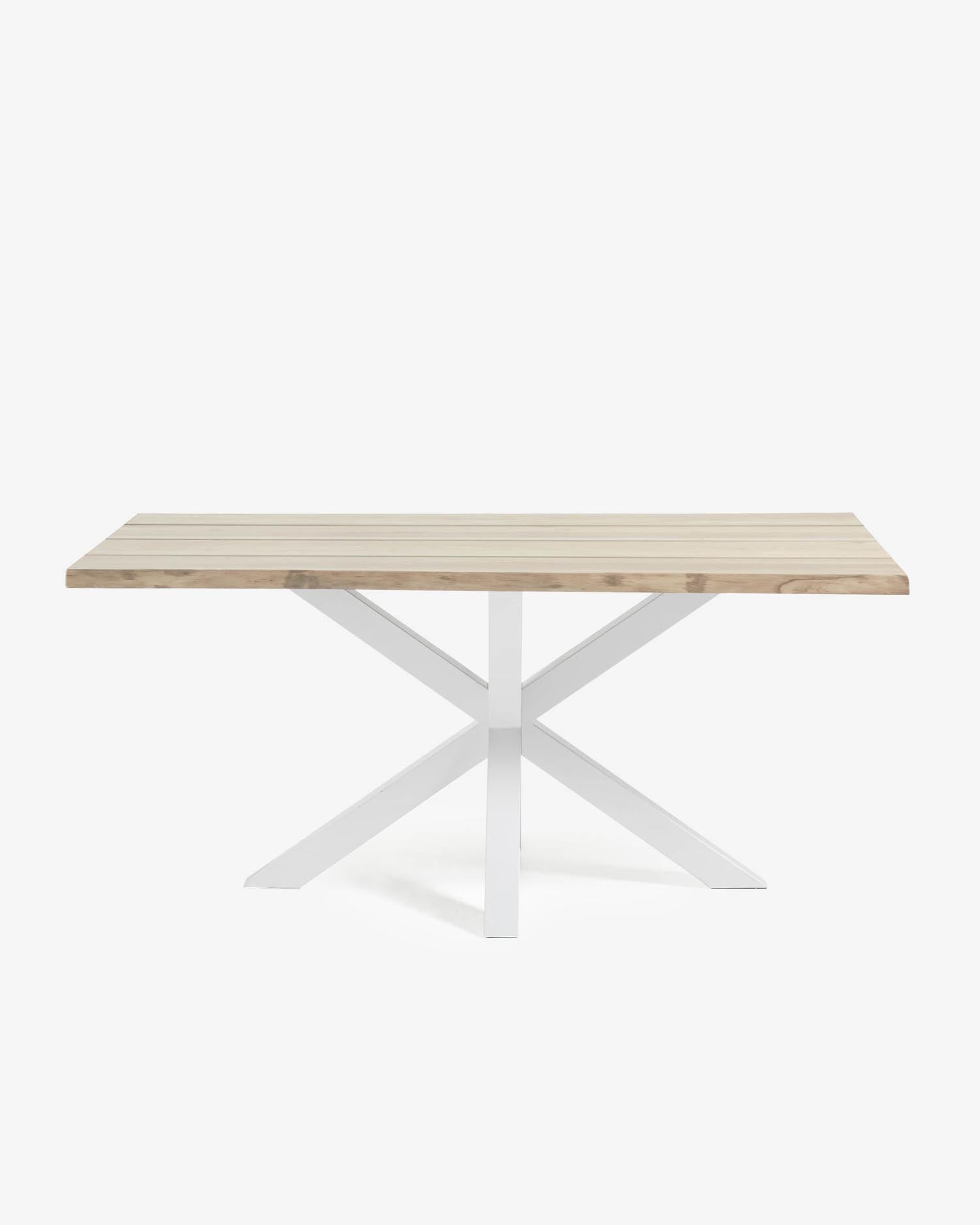 Argo Table Eichenfurnier, reached finish and steel legs white 160 x 90 cm