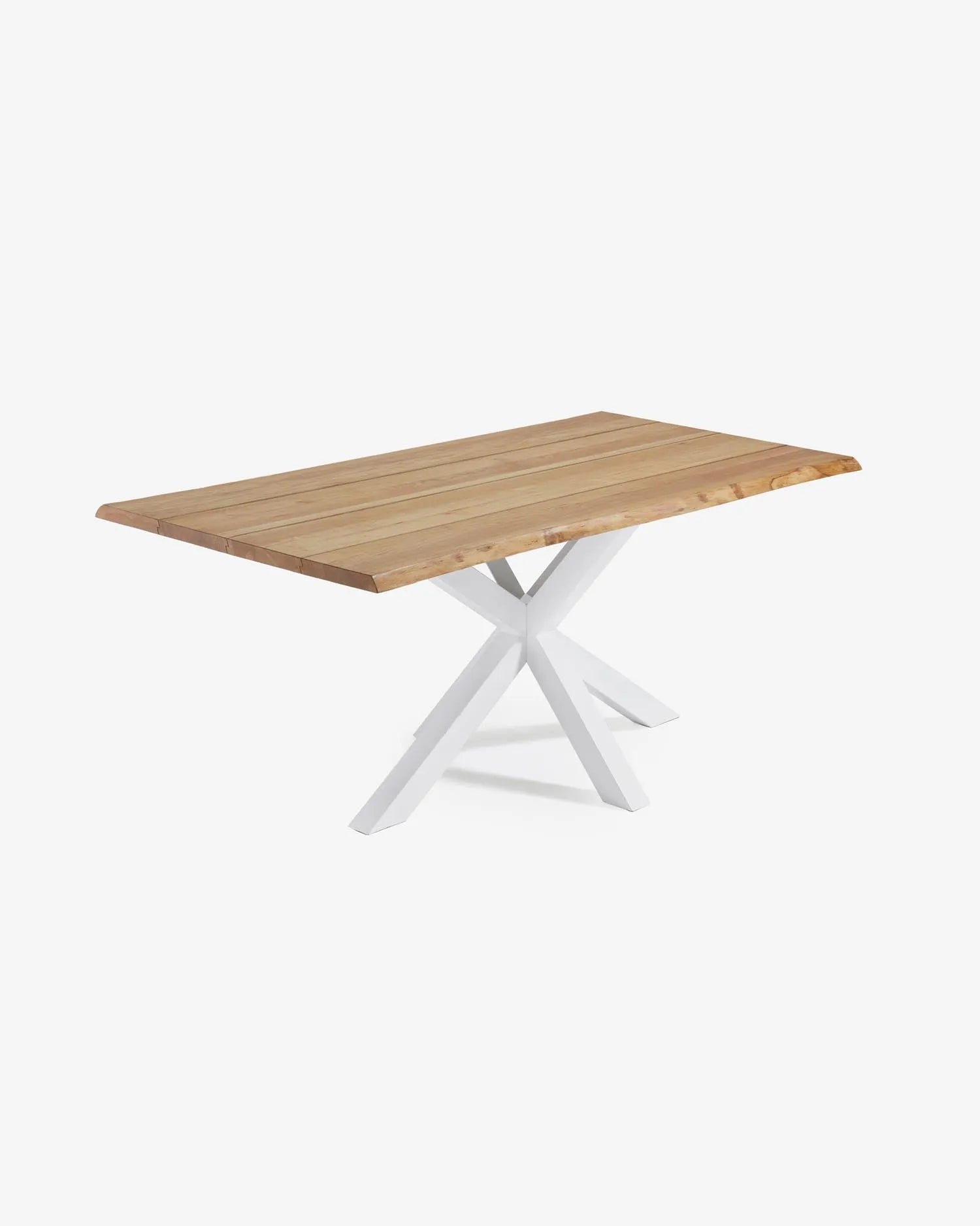 Argo Tisch Eichenfurnier mit natürlichem Finish Stahlbeine mit weißem Finish 160 x 90 cm in  präsentiert im Onlineshop von KAQTU Design AG. Esstisch ist von Kave Home