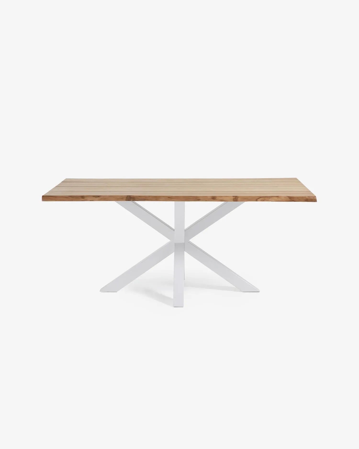 Argo Tisch Eichenfurnier mit natürlichem Finish Stahlbeine mit weißem Finish 160 x 90 cm in  präsentiert im Onlineshop von KAQTU Design AG. Esstisch ist von Kave Home