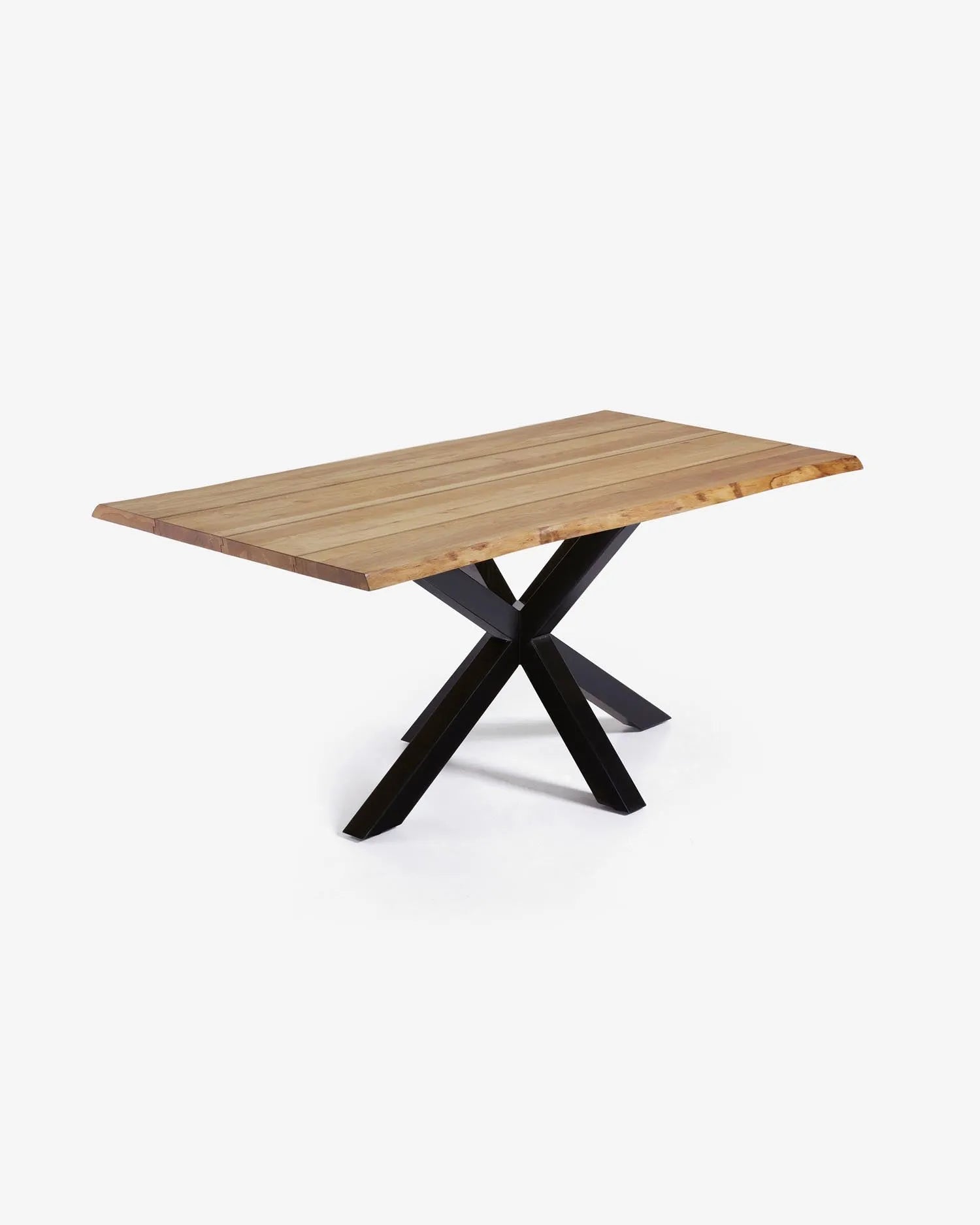 Argo Tisch Eichenfurnier m. natürlichem Finish Stahlbeine mit schwarzem Finish 160 x 90 cm in  präsentiert im Onlineshop von KAQTU Design AG. Esstisch ist von Kave Home