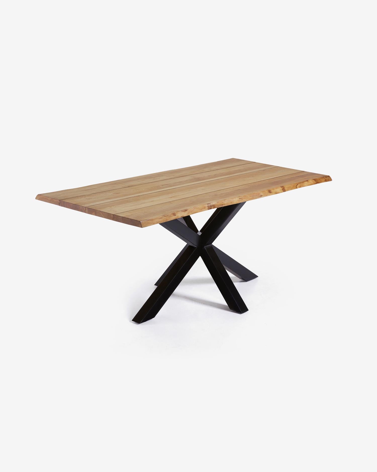 Argo table oak veneer with natural finish steel legs with black finish 160 x 90 cm