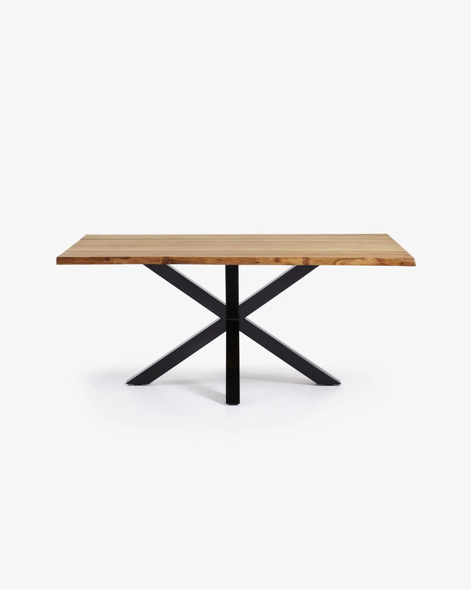 Argo Tisch Eichenfurnier m. natürlichem Finish Stahlbeine mit schwarzem Finish 160 x 90 cm in  präsentiert im Onlineshop von KAQTU Design AG. Esstisch ist von Kave Home