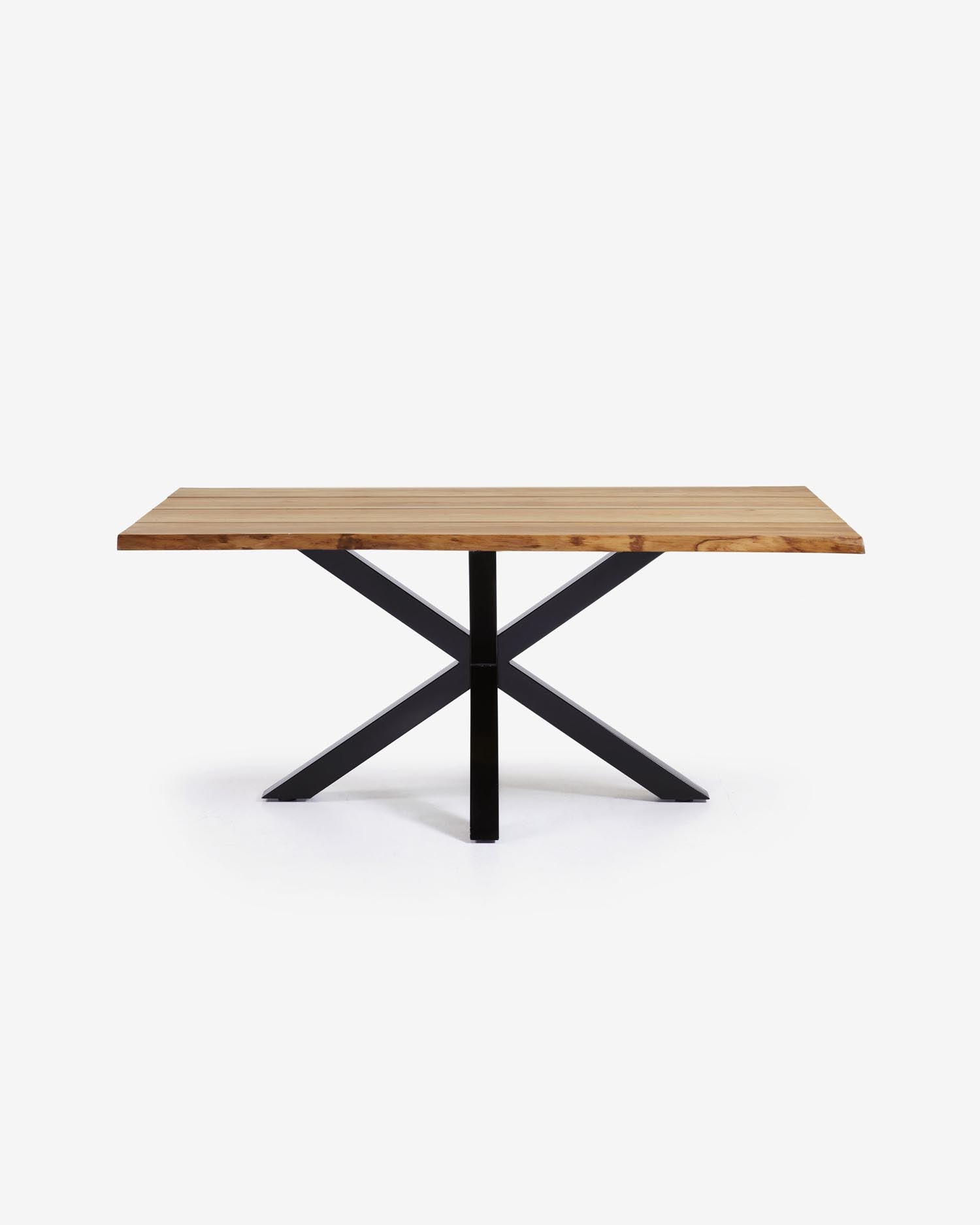 Argo table oak veneer with natural finish steel legs with black finish 160 x 90 cm