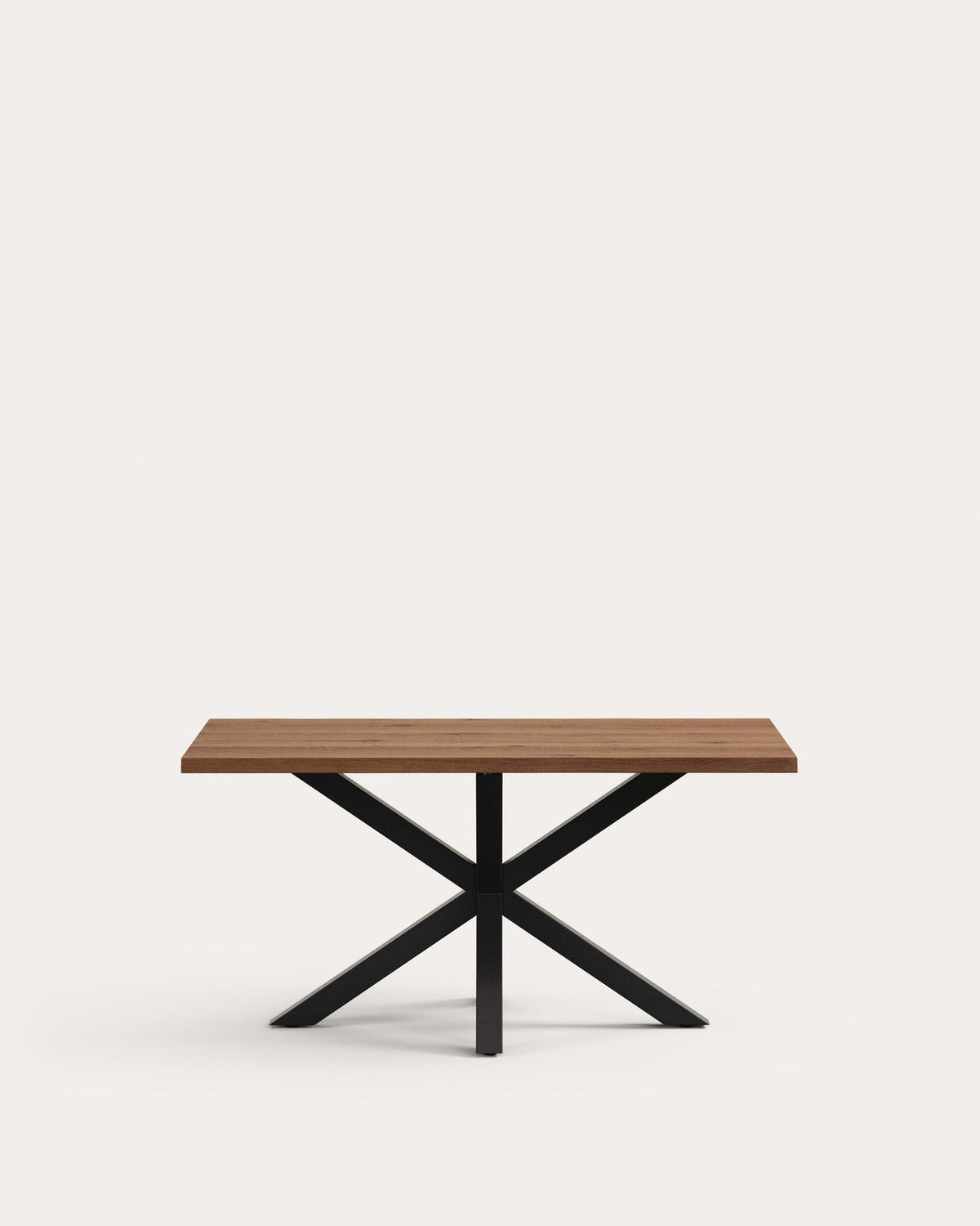 Tisch Argo aus antikem Eichenfurnier und Beinen aus Stahl in Holzoptik, 160 x 90 cm in  präsentiert im Onlineshop von KAQTU Design AG. Esstisch ist von Kave Home