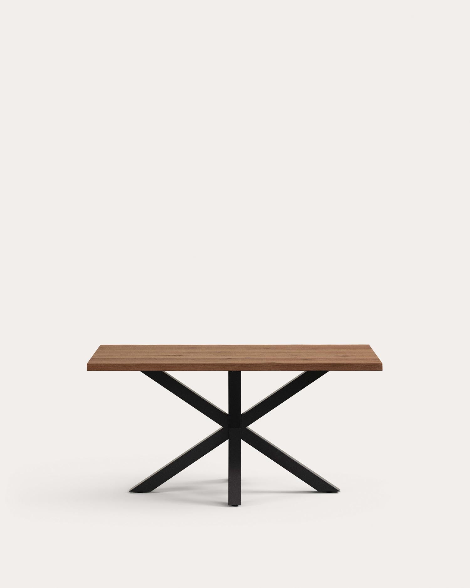 Table Argo made of ancient oak veneer and steel legs in wood look, 160 x 90 cm